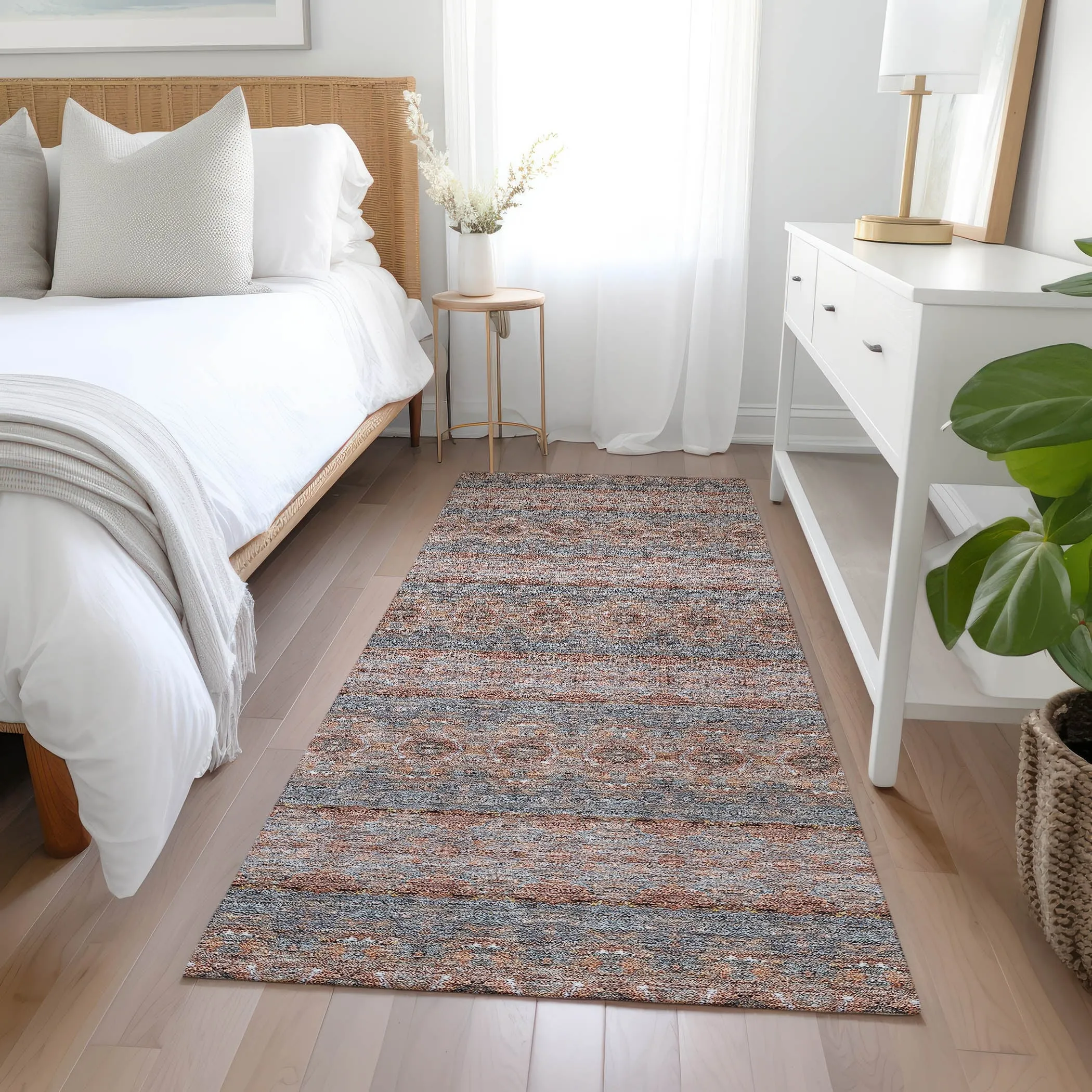 Machine Washable Indoor/ Outdoor Chantille Ombre Stripes Rug