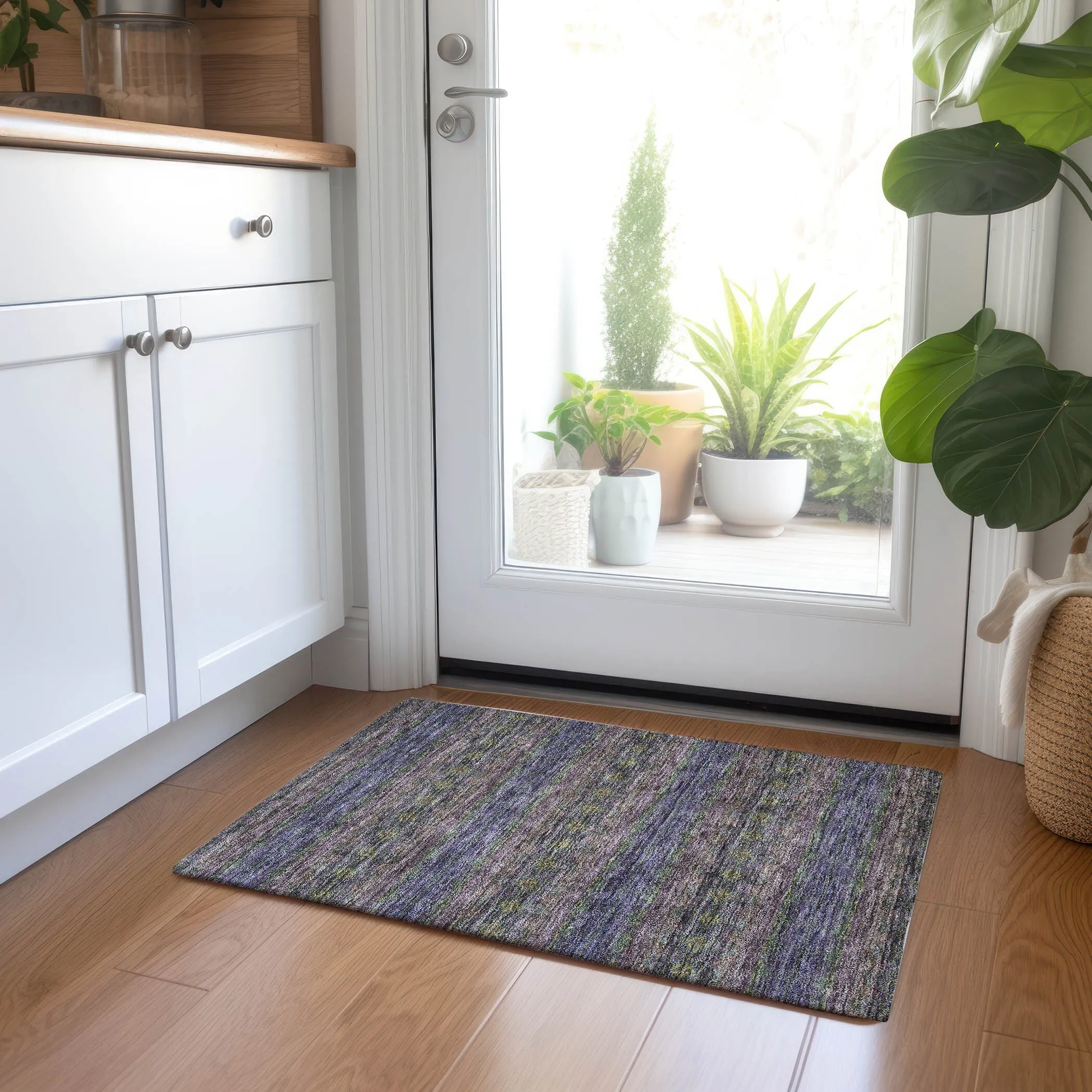 Machine Washable Indoor/ Outdoor Chantille Ombre Stripes Rug