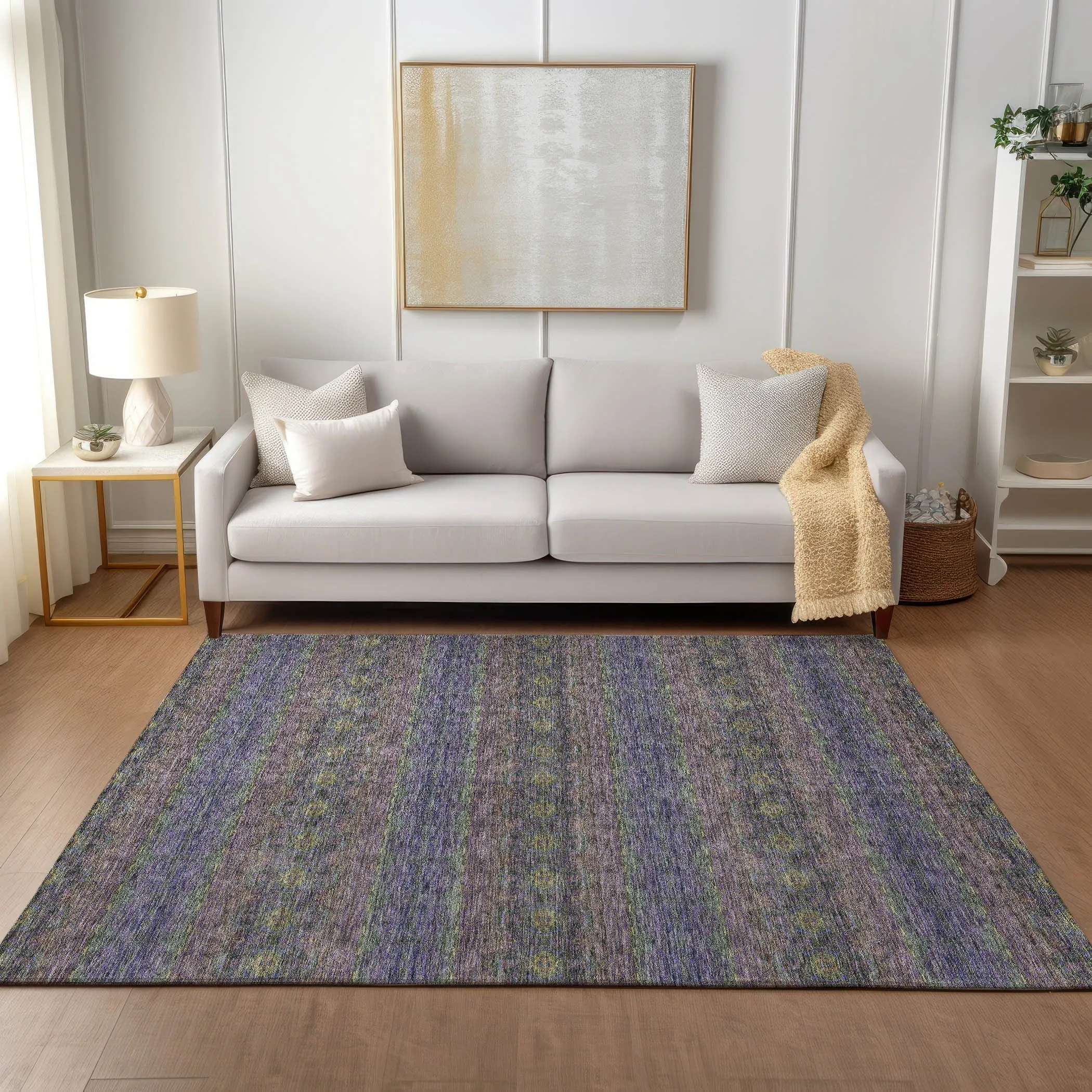 Machine Washable Indoor/ Outdoor Chantille Ombre Stripes Rug