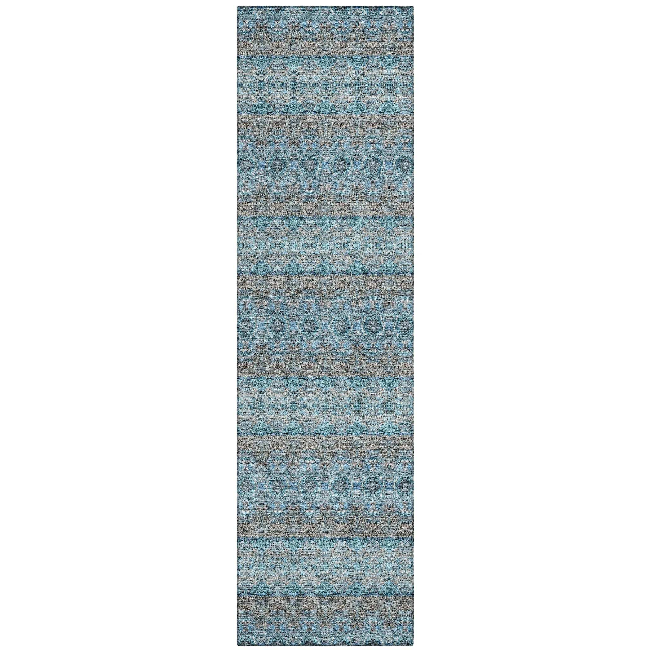 Machine Washable Indoor/ Outdoor Chantille Ombre Stripes Rug
