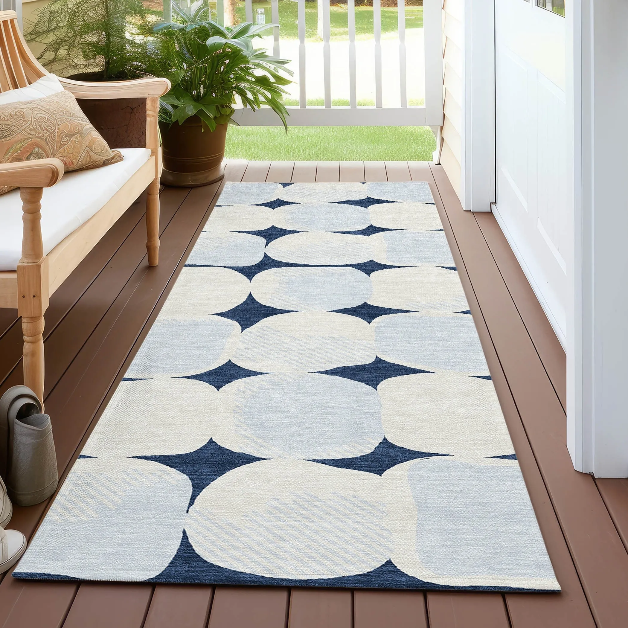Machine Washable Indoor/ Outdoor Chantille Puffy Modern Rug