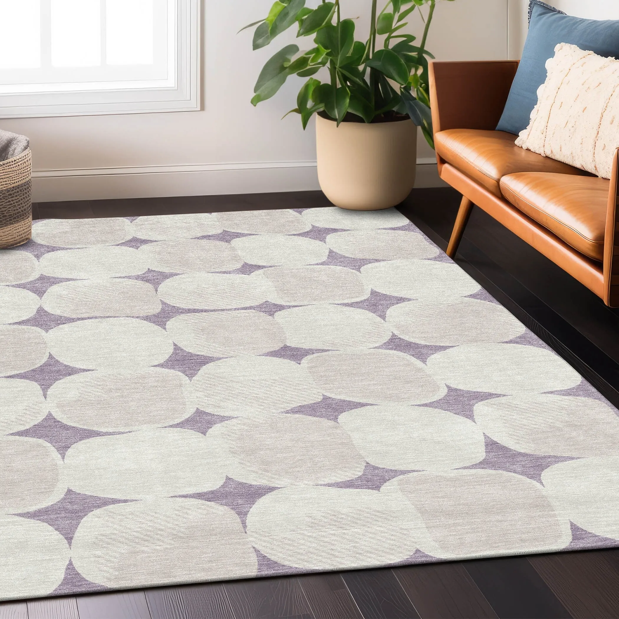 Machine Washable Indoor/ Outdoor Chantille Puffy Modern Rug