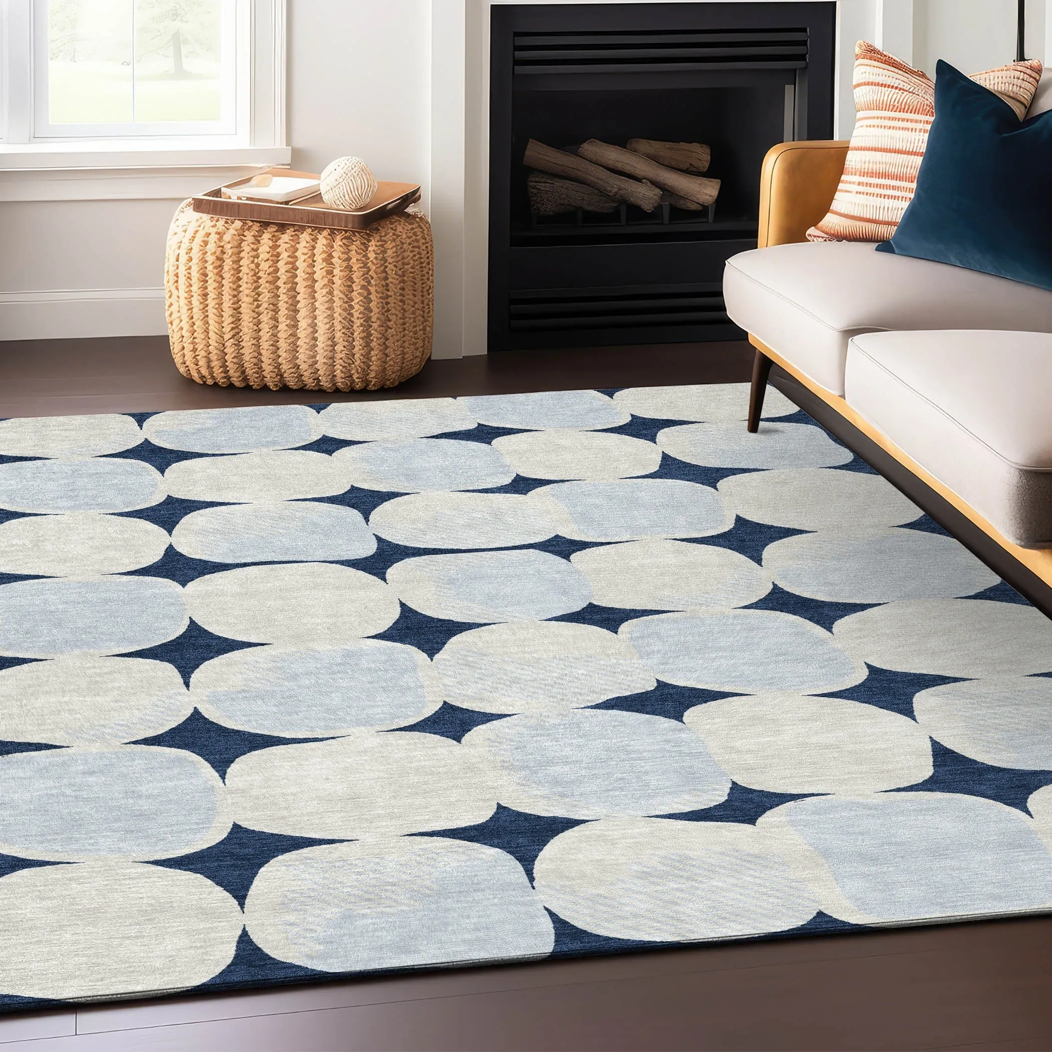 Machine Washable Indoor/ Outdoor Chantille Puffy Modern Rug