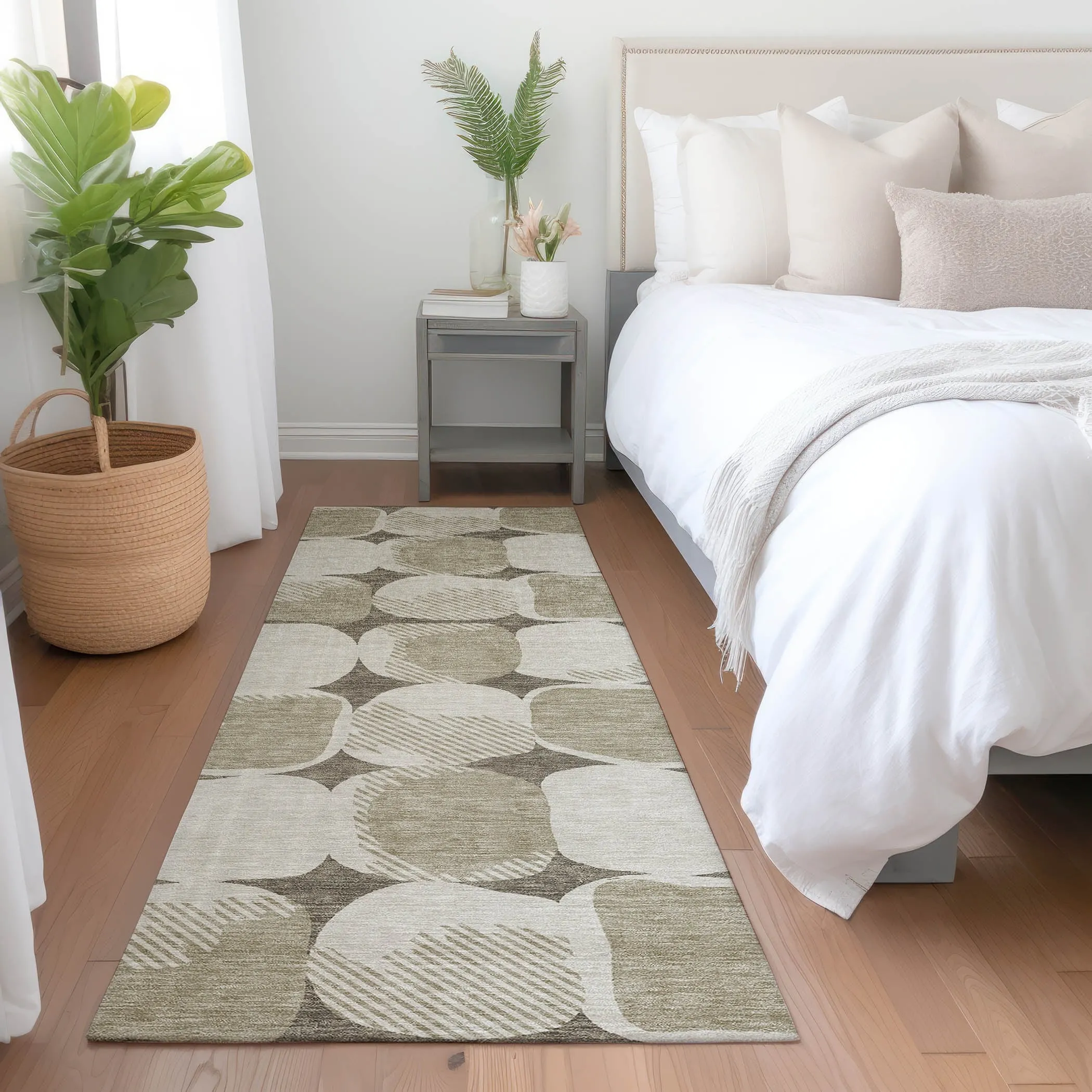 Machine Washable Indoor/ Outdoor Chantille Puffy Modern Rug