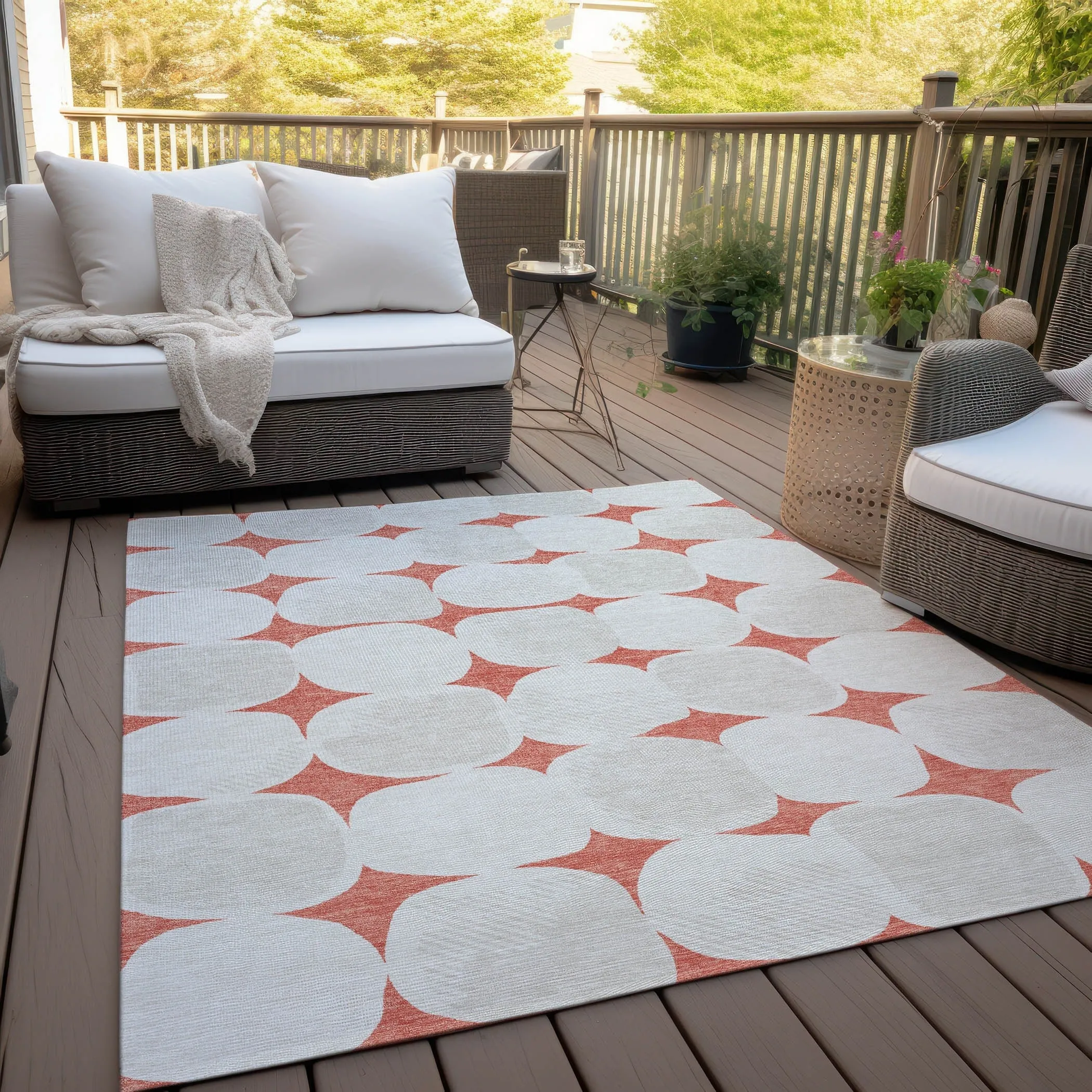 Machine Washable Indoor/ Outdoor Chantille Puffy Modern Rug