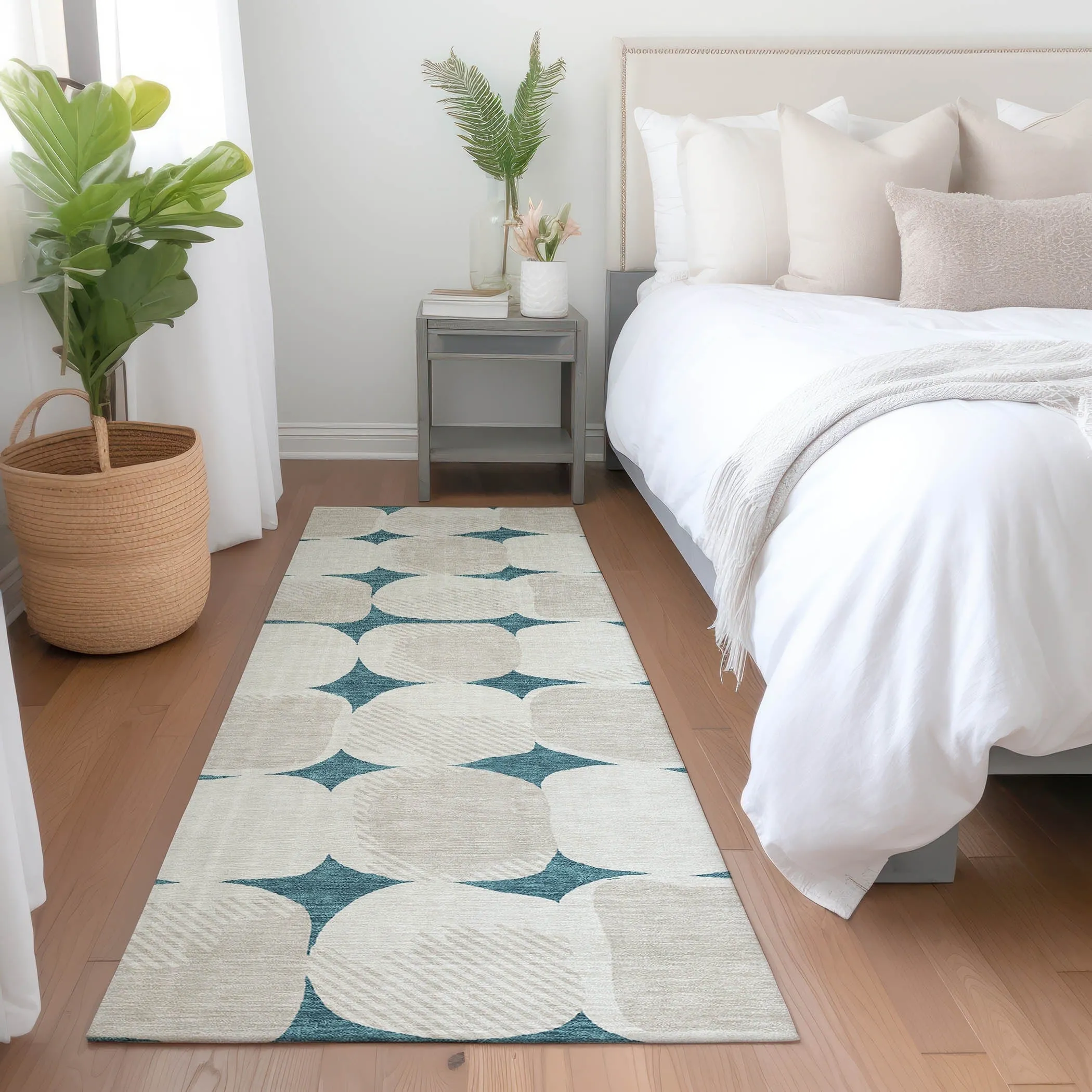 Machine Washable Indoor/ Outdoor Chantille Puffy Modern Rug