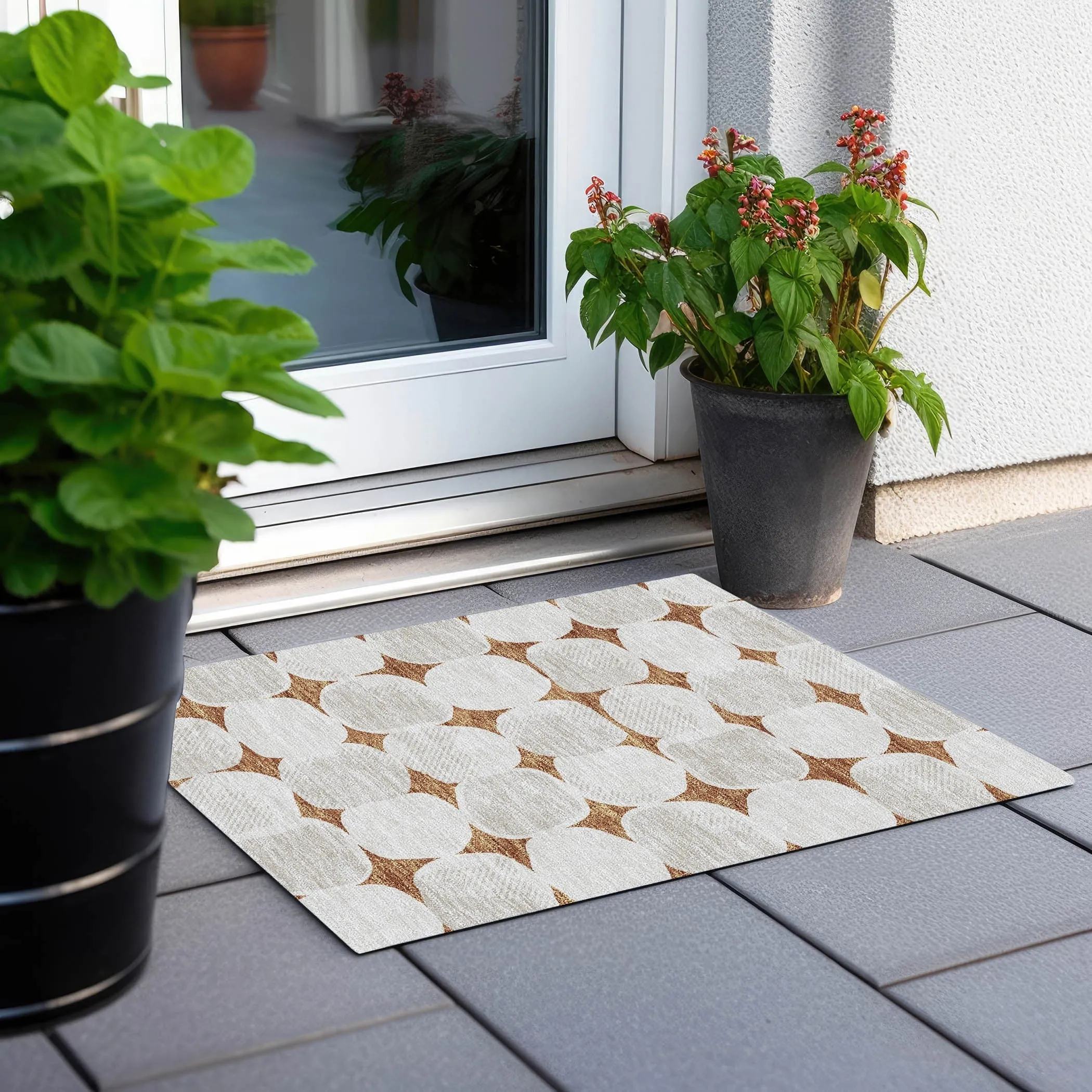 Machine Washable Indoor/ Outdoor Chantille Puffy Modern Rug