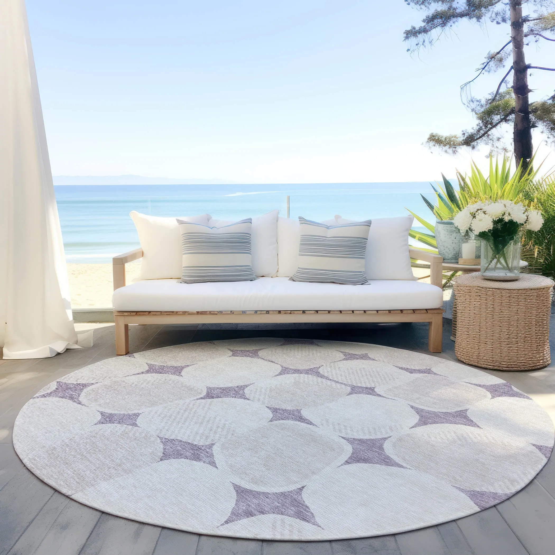 Machine Washable Indoor/ Outdoor Chantille Puffy Modern Rug