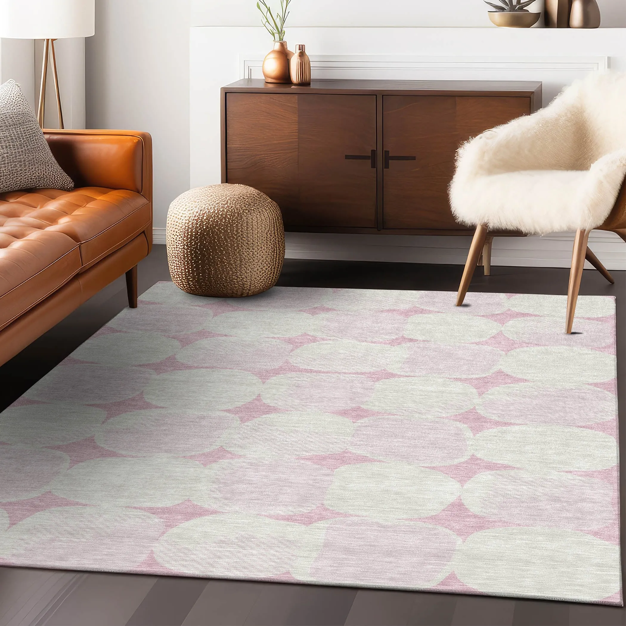 Machine Washable Indoor/ Outdoor Chantille Puffy Modern Rug