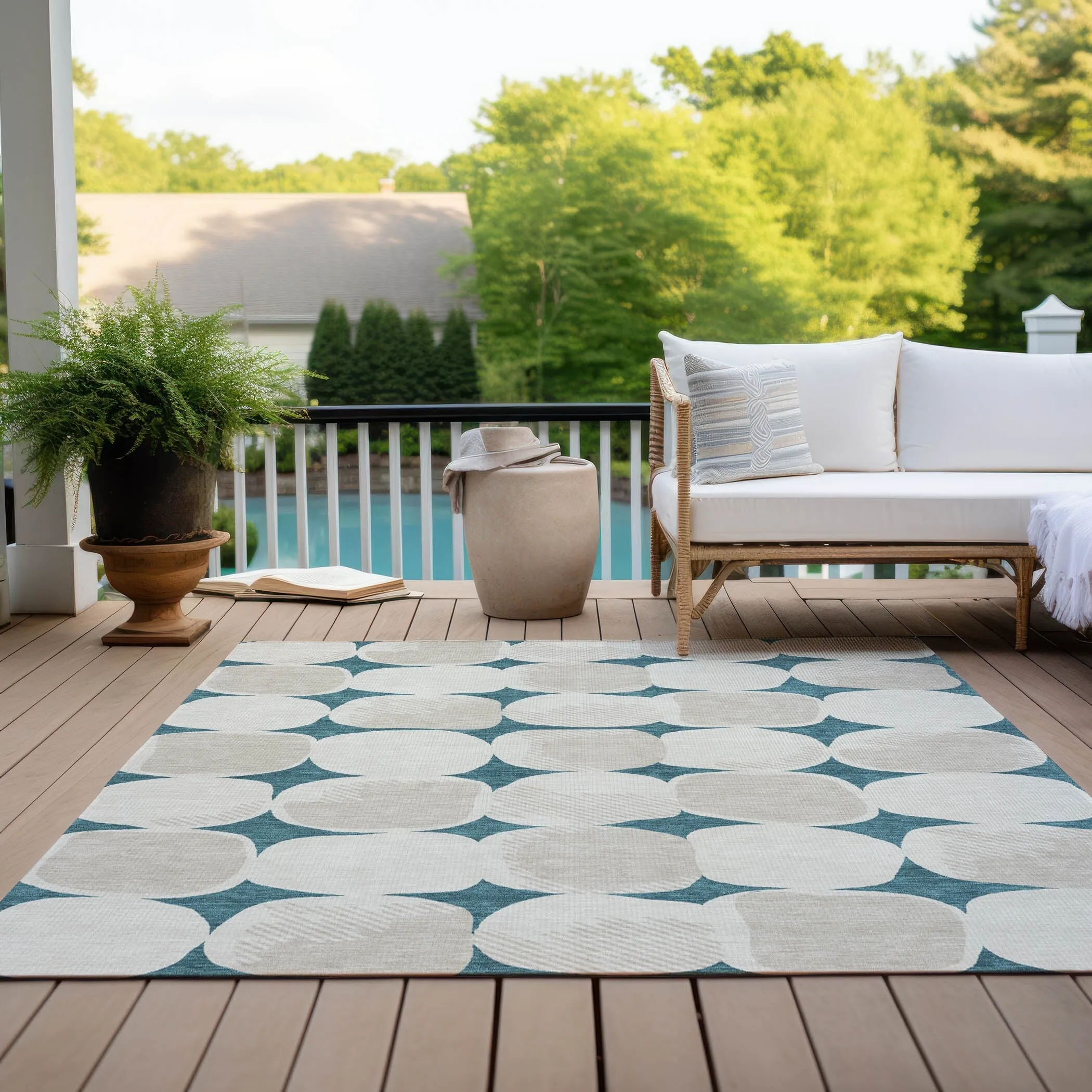Machine Washable Indoor/ Outdoor Chantille Puffy Modern Rug