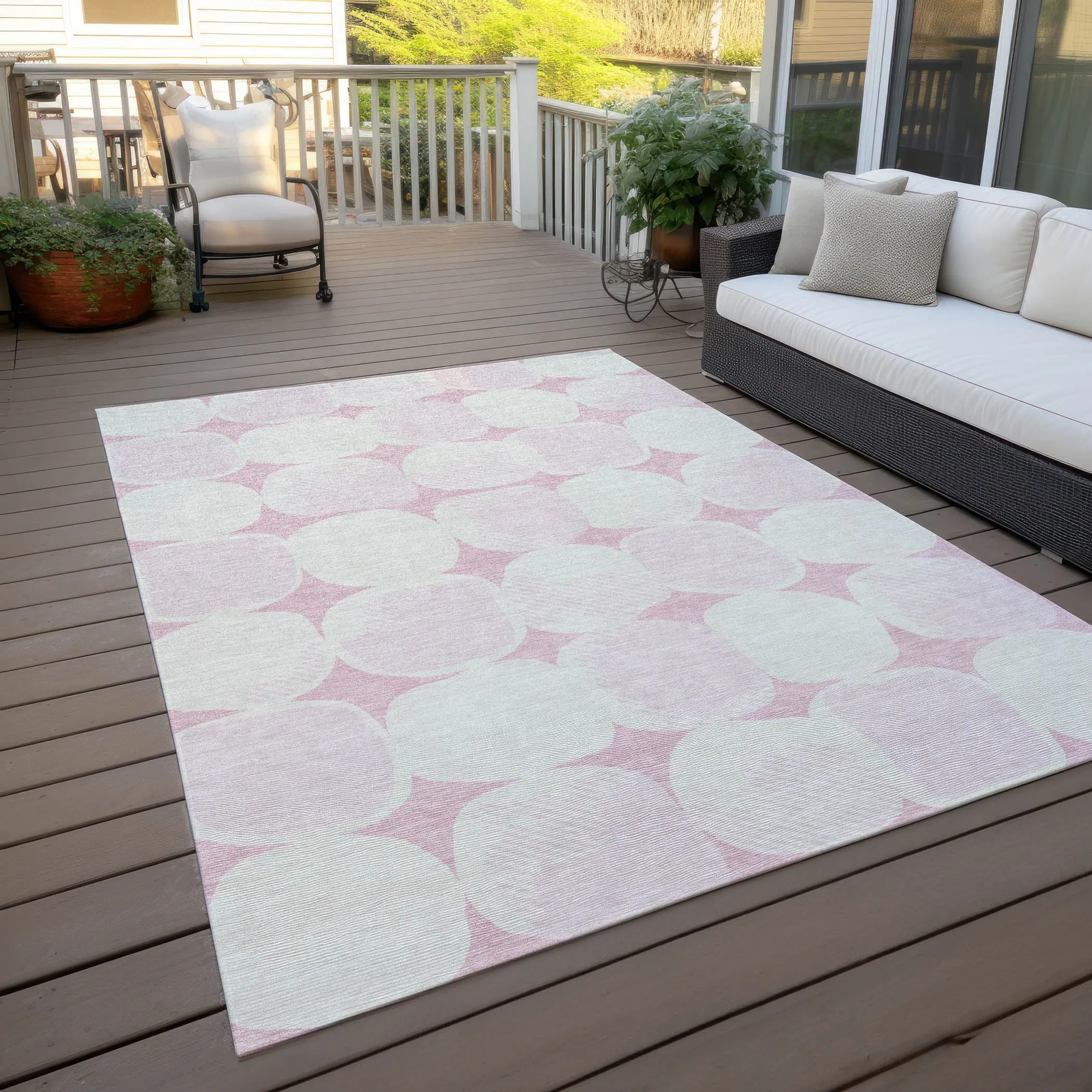 Machine Washable Indoor/ Outdoor Chantille Puffy Modern Rug