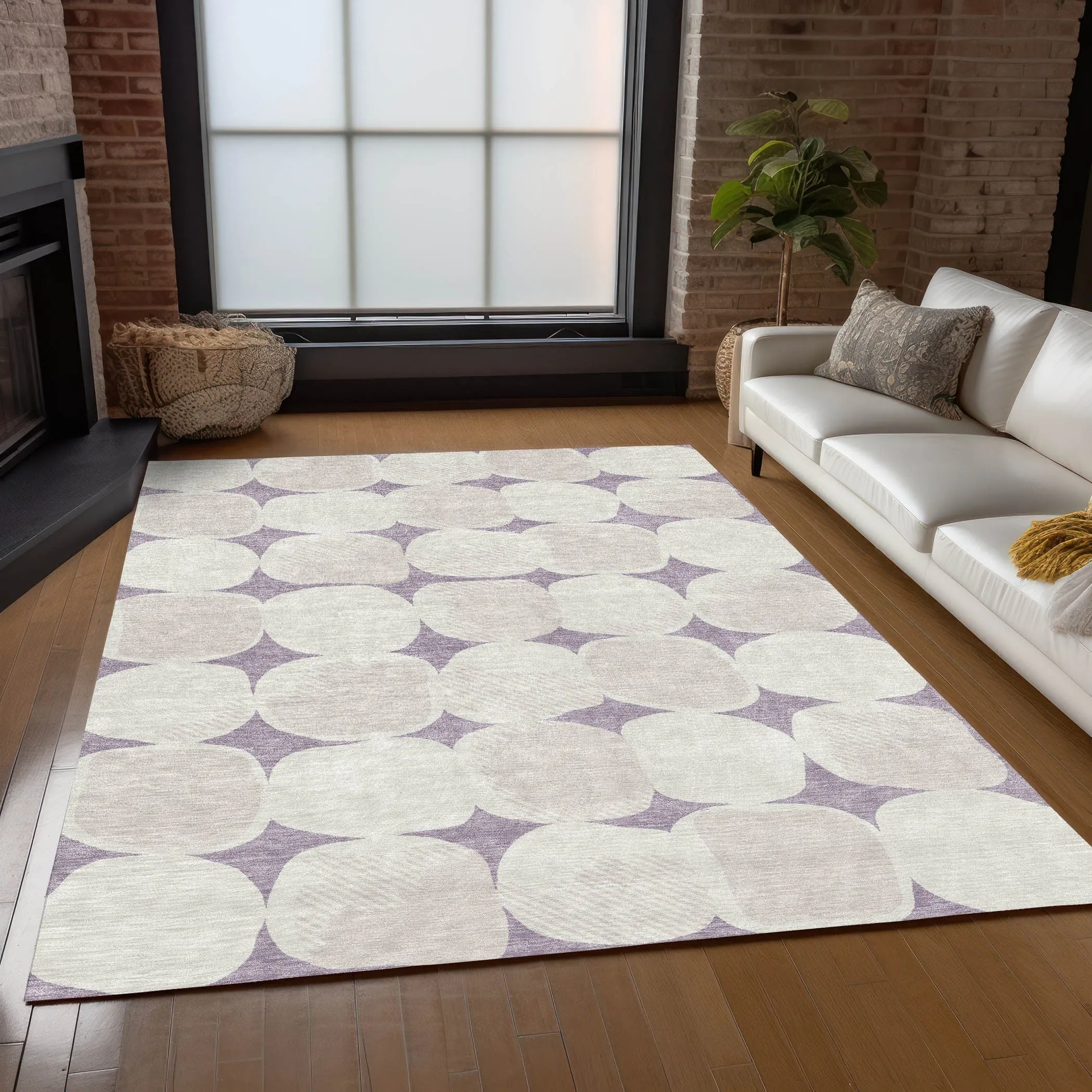 Machine Washable Indoor/ Outdoor Chantille Puffy Modern Rug