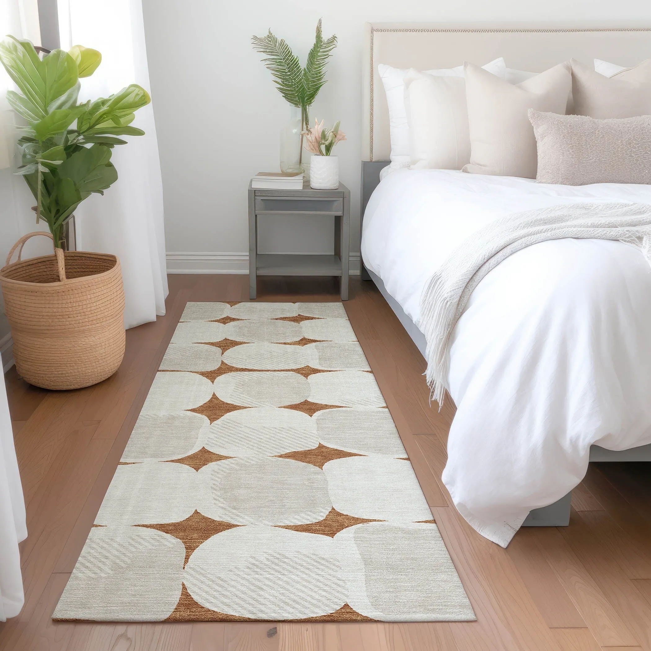 Machine Washable Indoor/ Outdoor Chantille Puffy Modern Rug