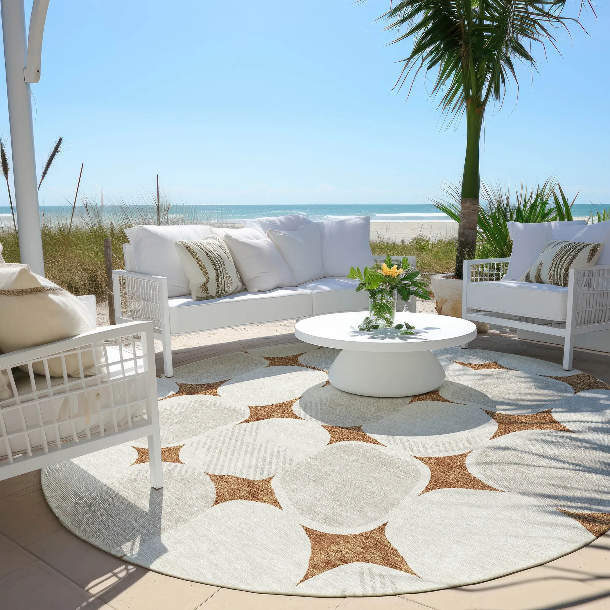 Machine Washable Indoor/ Outdoor Chantille Puffy Modern Rug