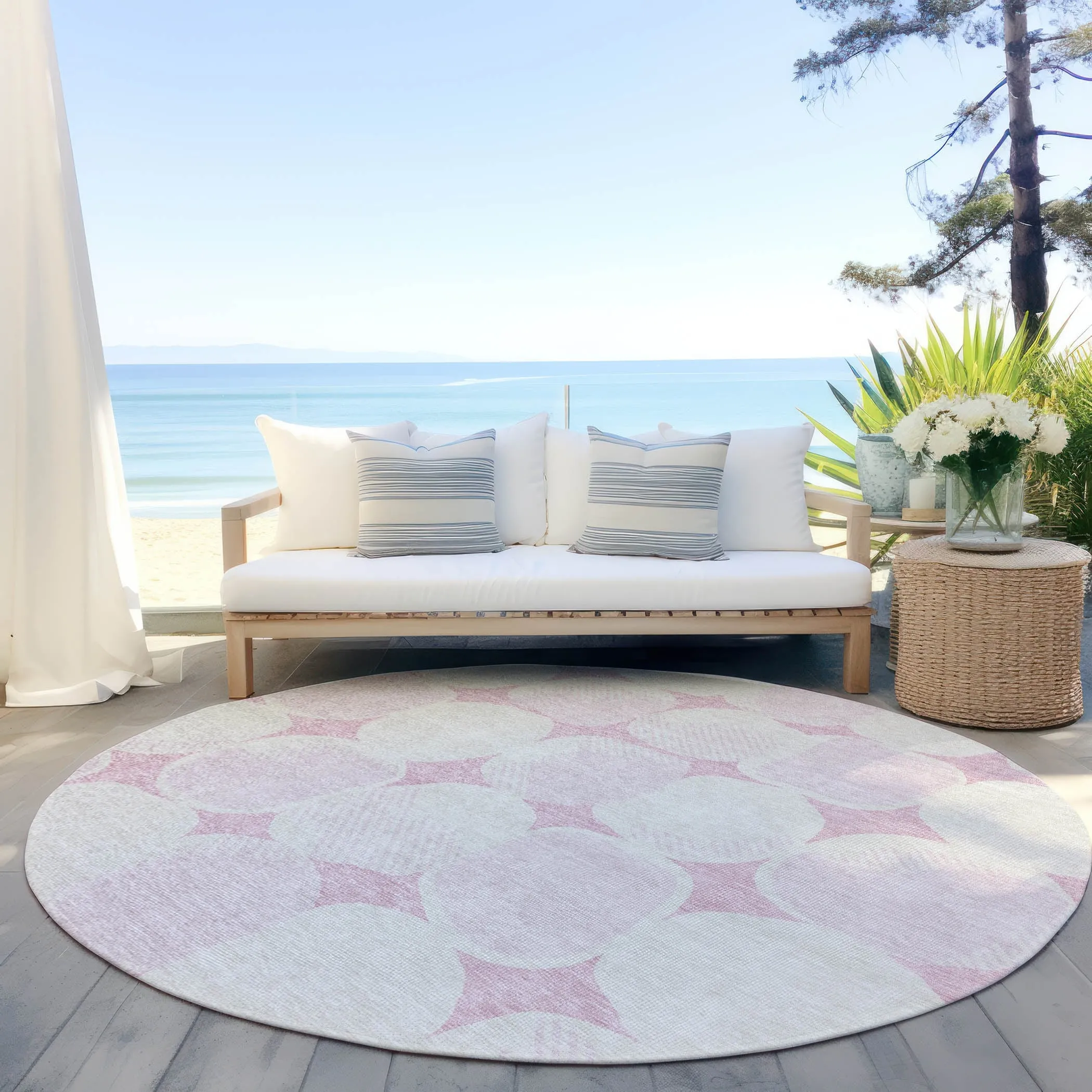 Machine Washable Indoor/ Outdoor Chantille Puffy Modern Rug