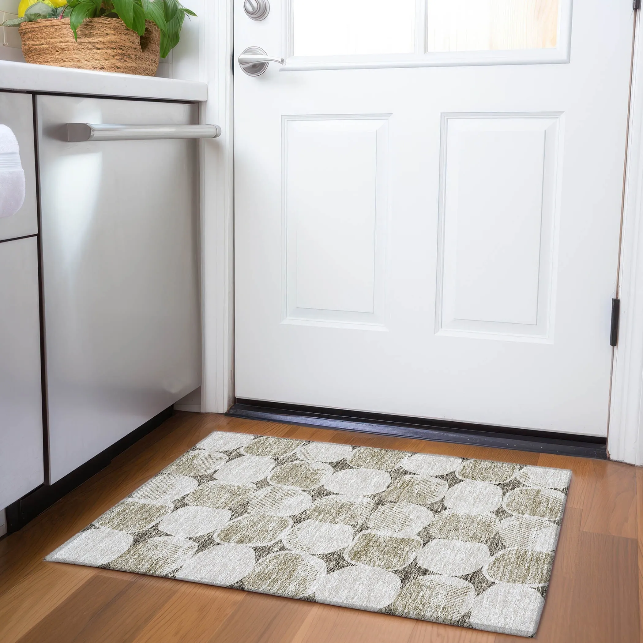 Machine Washable Indoor/ Outdoor Chantille Puffy Modern Rug