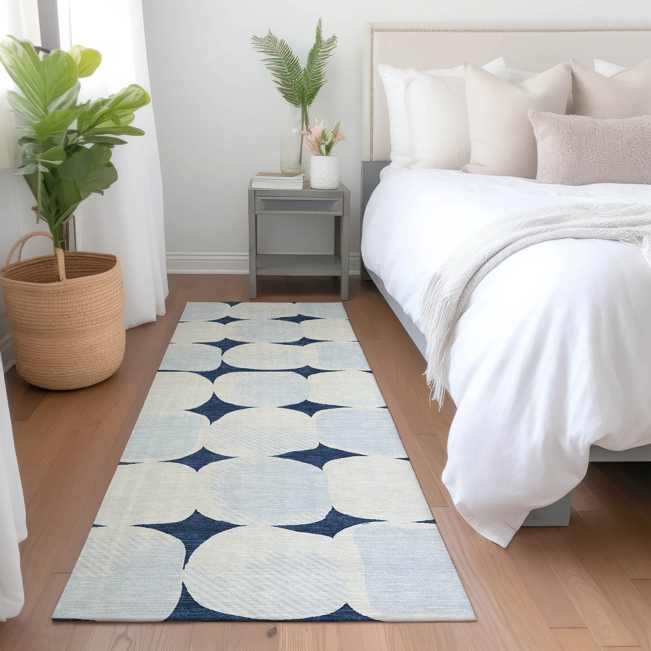 Machine Washable Indoor/ Outdoor Chantille Puffy Modern Rug