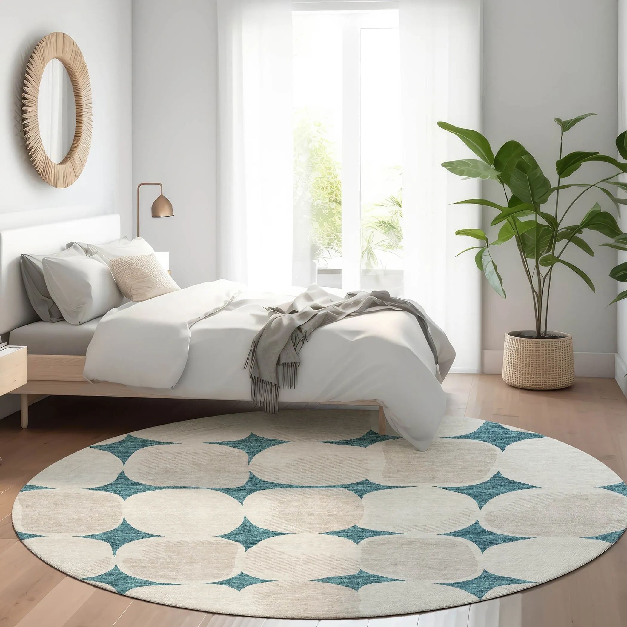 Machine Washable Indoor/ Outdoor Chantille Puffy Modern Rug
