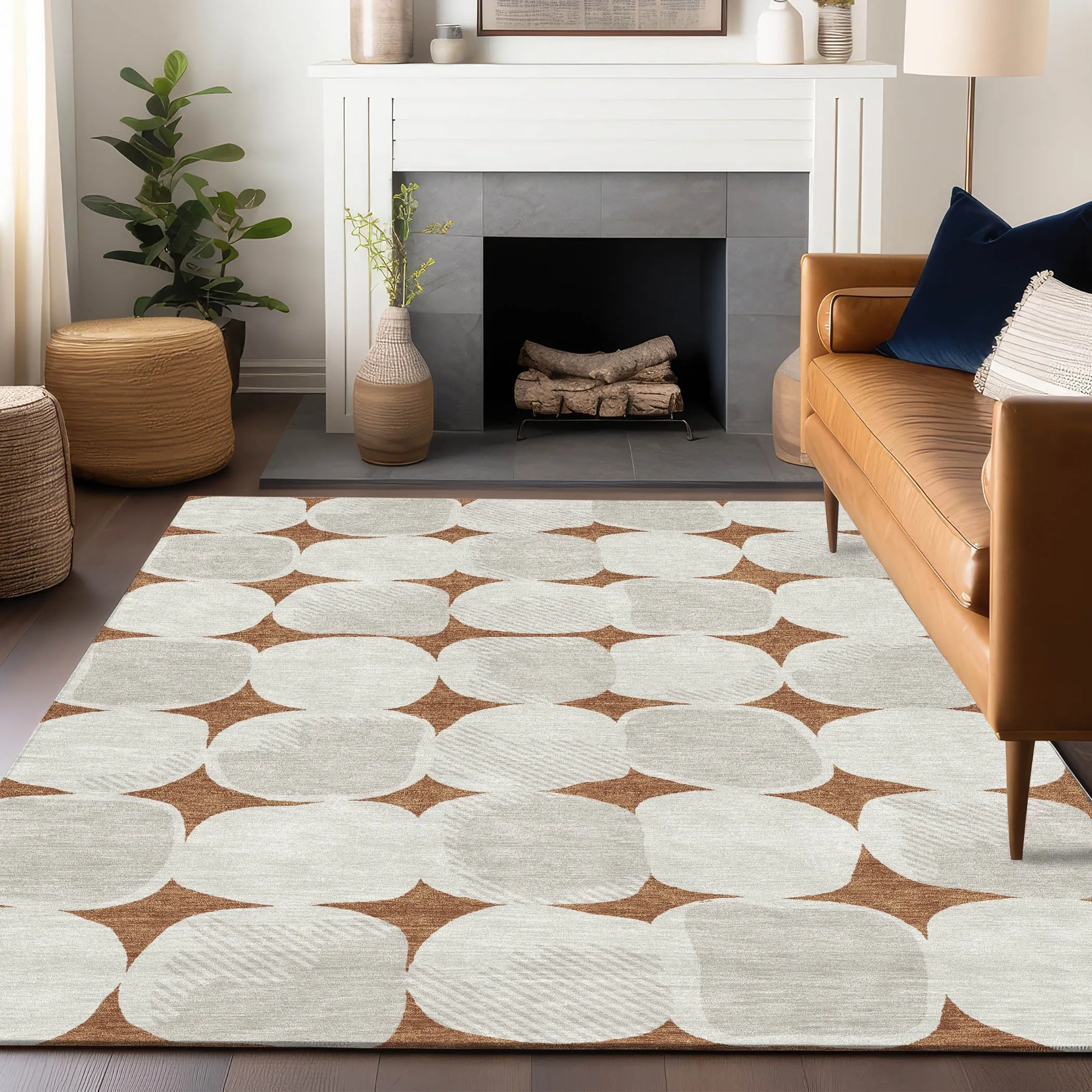 Machine Washable Indoor/ Outdoor Chantille Puffy Modern Rug