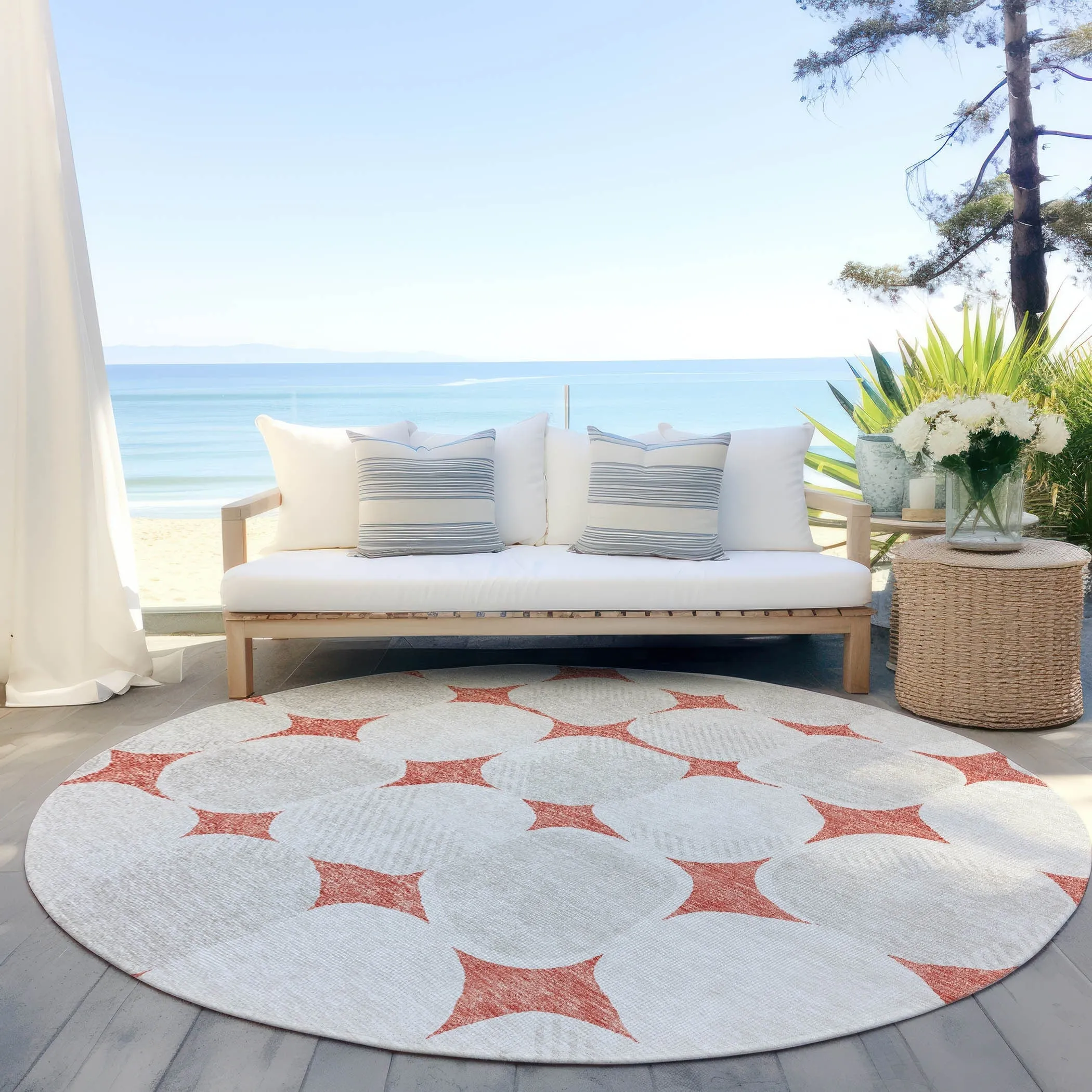 Machine Washable Indoor/ Outdoor Chantille Puffy Modern Rug