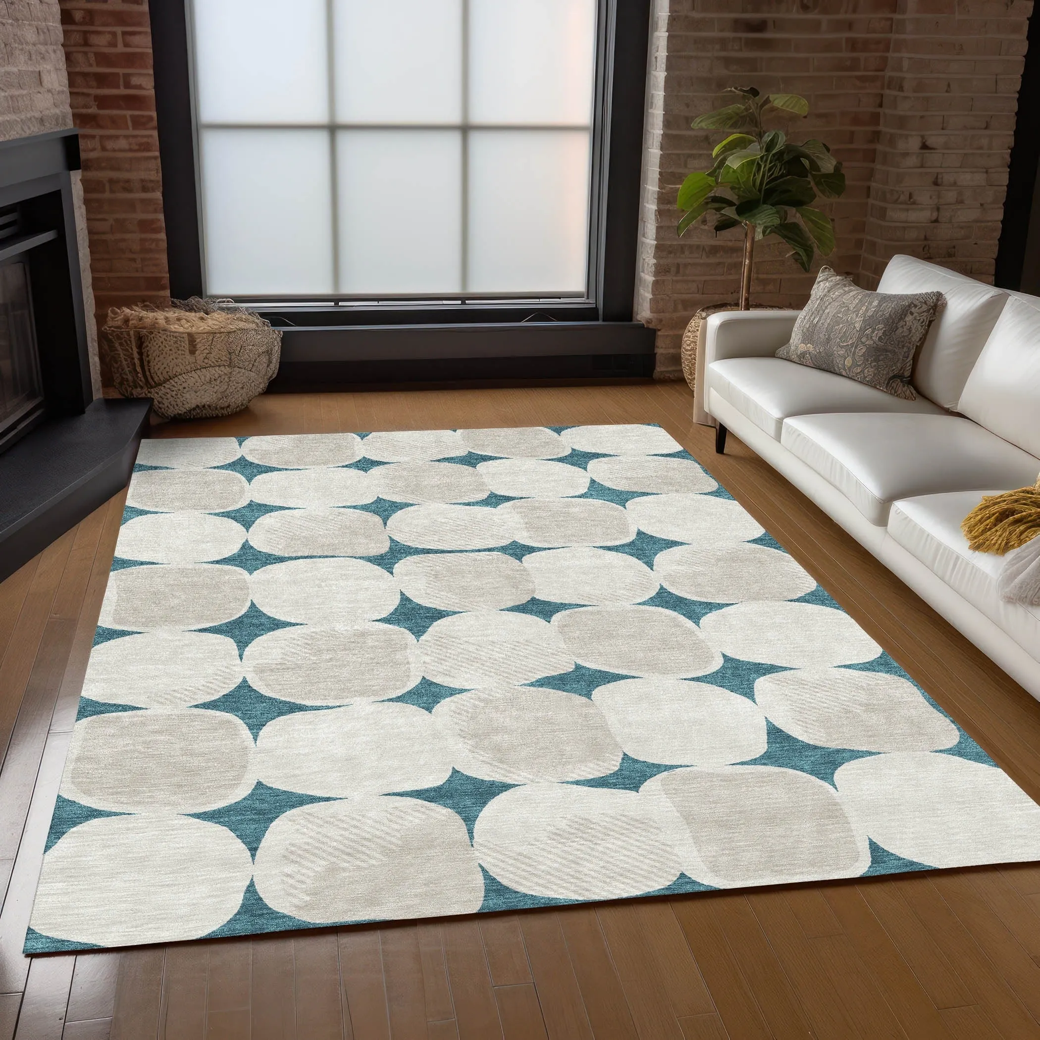 Machine Washable Indoor/ Outdoor Chantille Puffy Modern Rug
