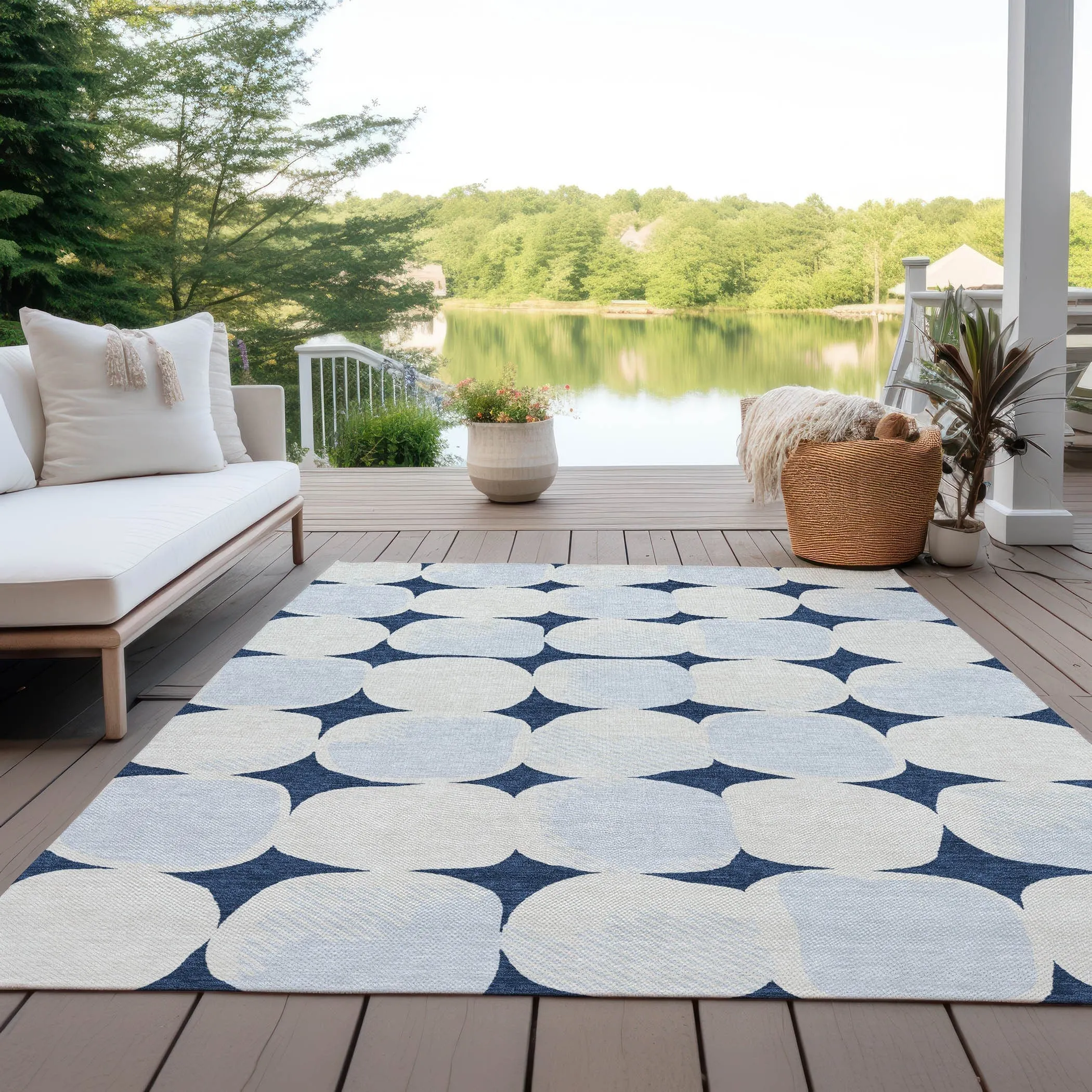 Machine Washable Indoor/ Outdoor Chantille Puffy Modern Rug