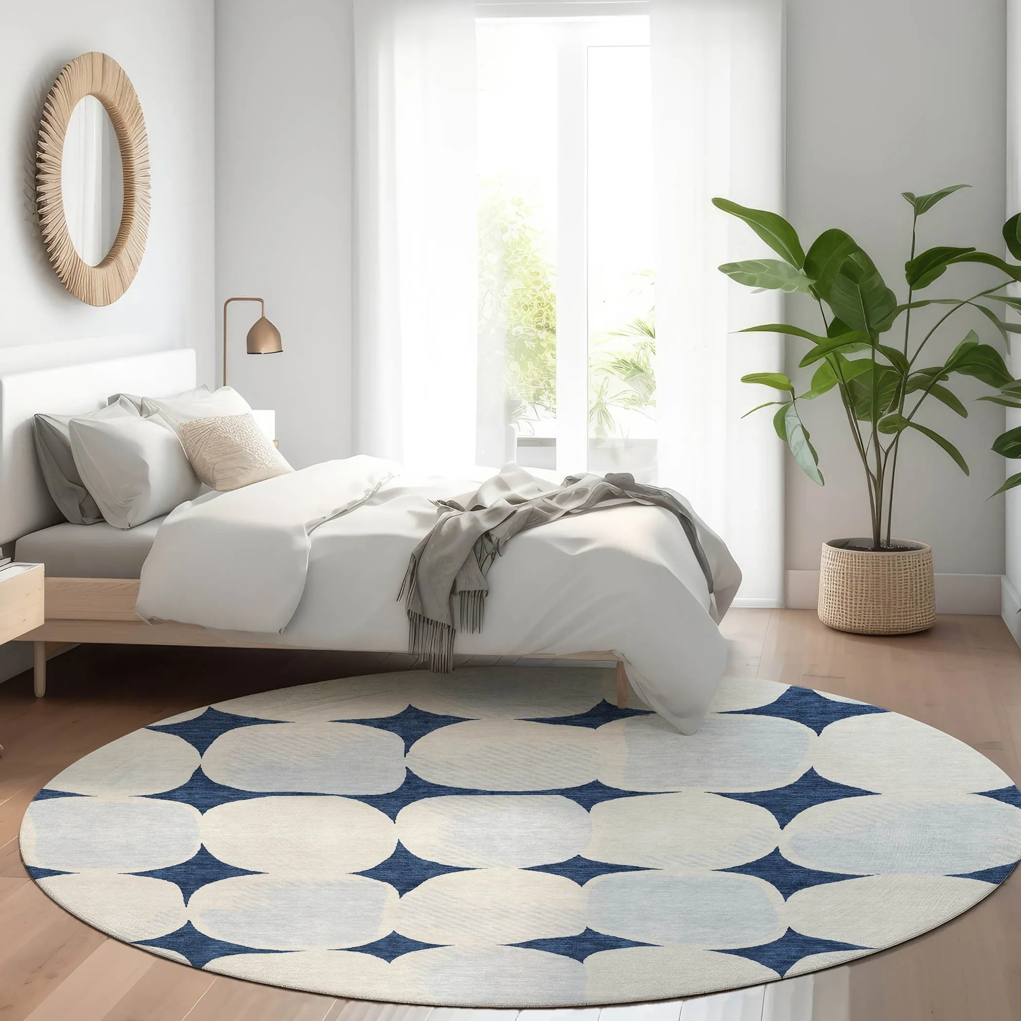 Machine Washable Indoor/ Outdoor Chantille Puffy Modern Rug