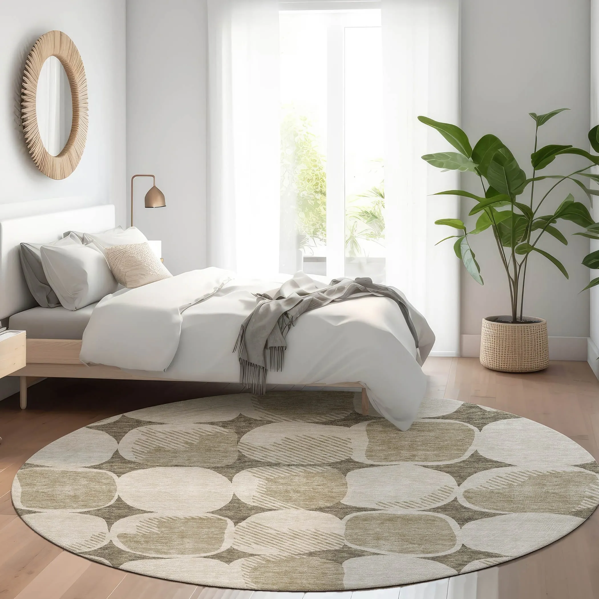 Machine Washable Indoor/ Outdoor Chantille Puffy Modern Rug