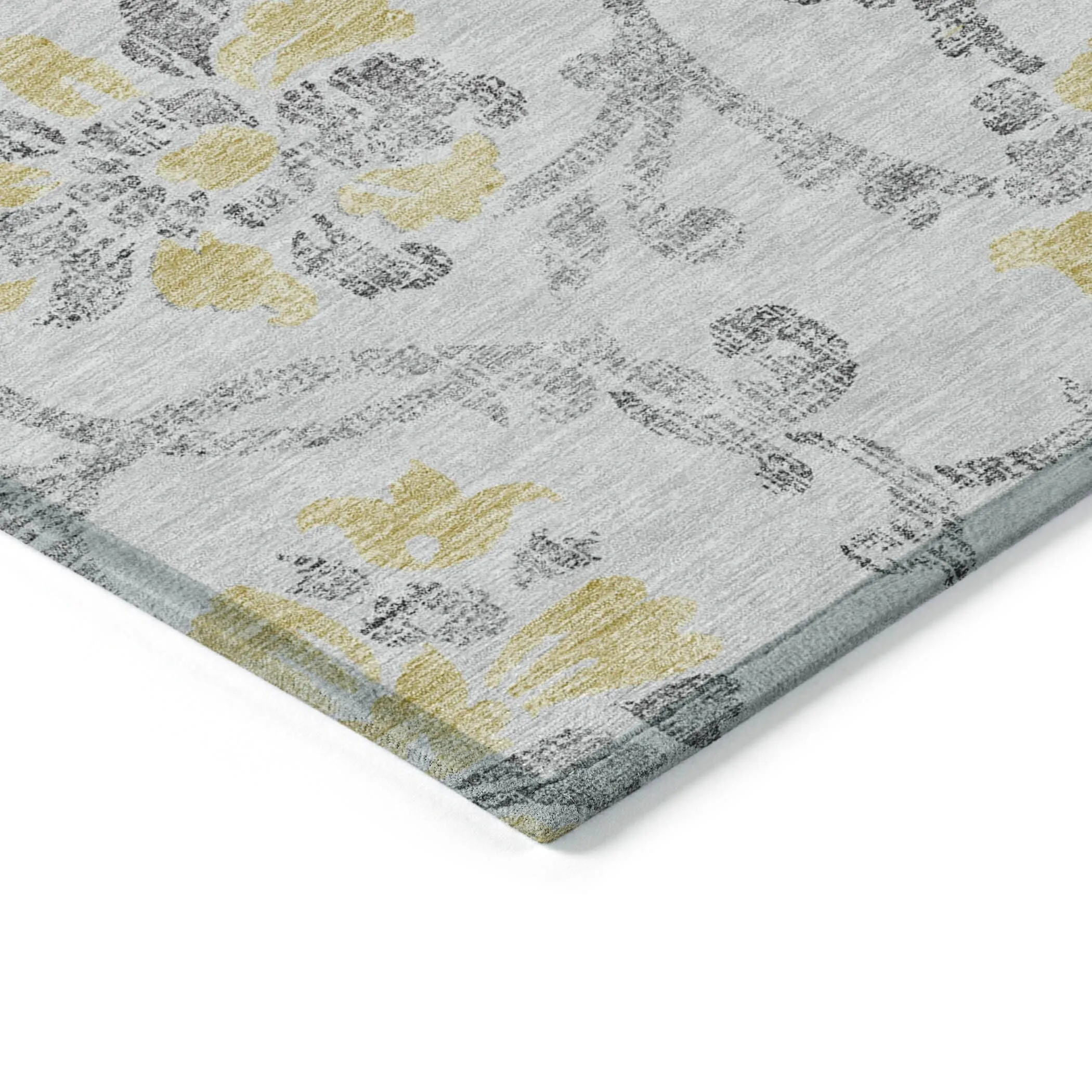 Machine Washable Indoor/ Outdoor Chantille Scroll Floral Rug