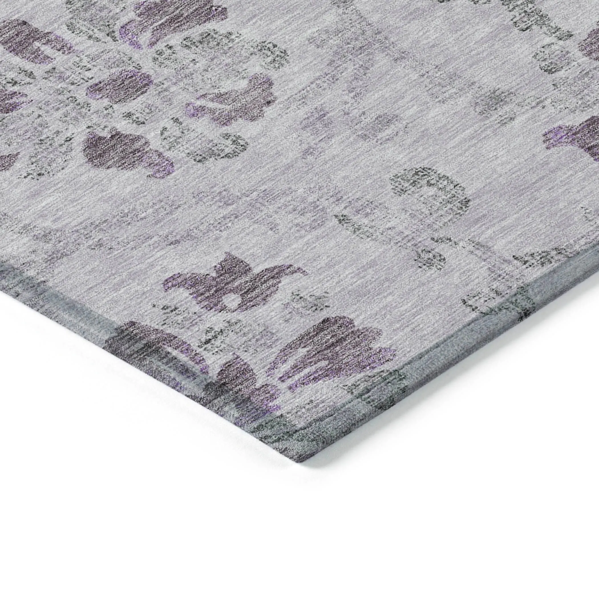 Machine Washable Indoor/ Outdoor Chantille Scroll Floral Rug