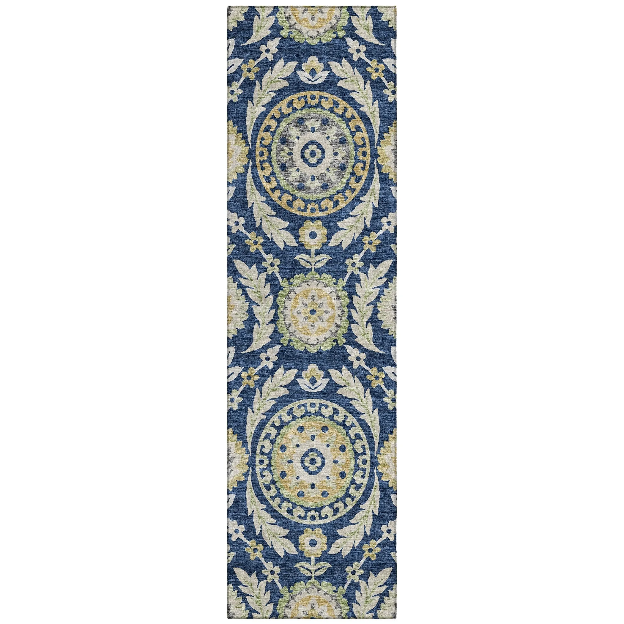Machine Washable Indoor/ Outdoor Chantille Suzani Boho Rug