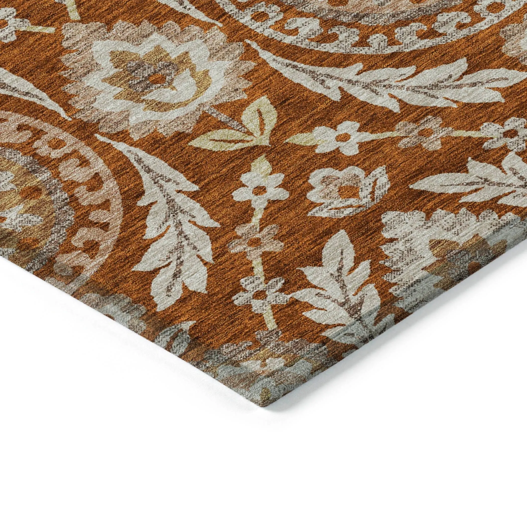 Machine Washable Indoor/ Outdoor Chantille Suzani Boho Rug