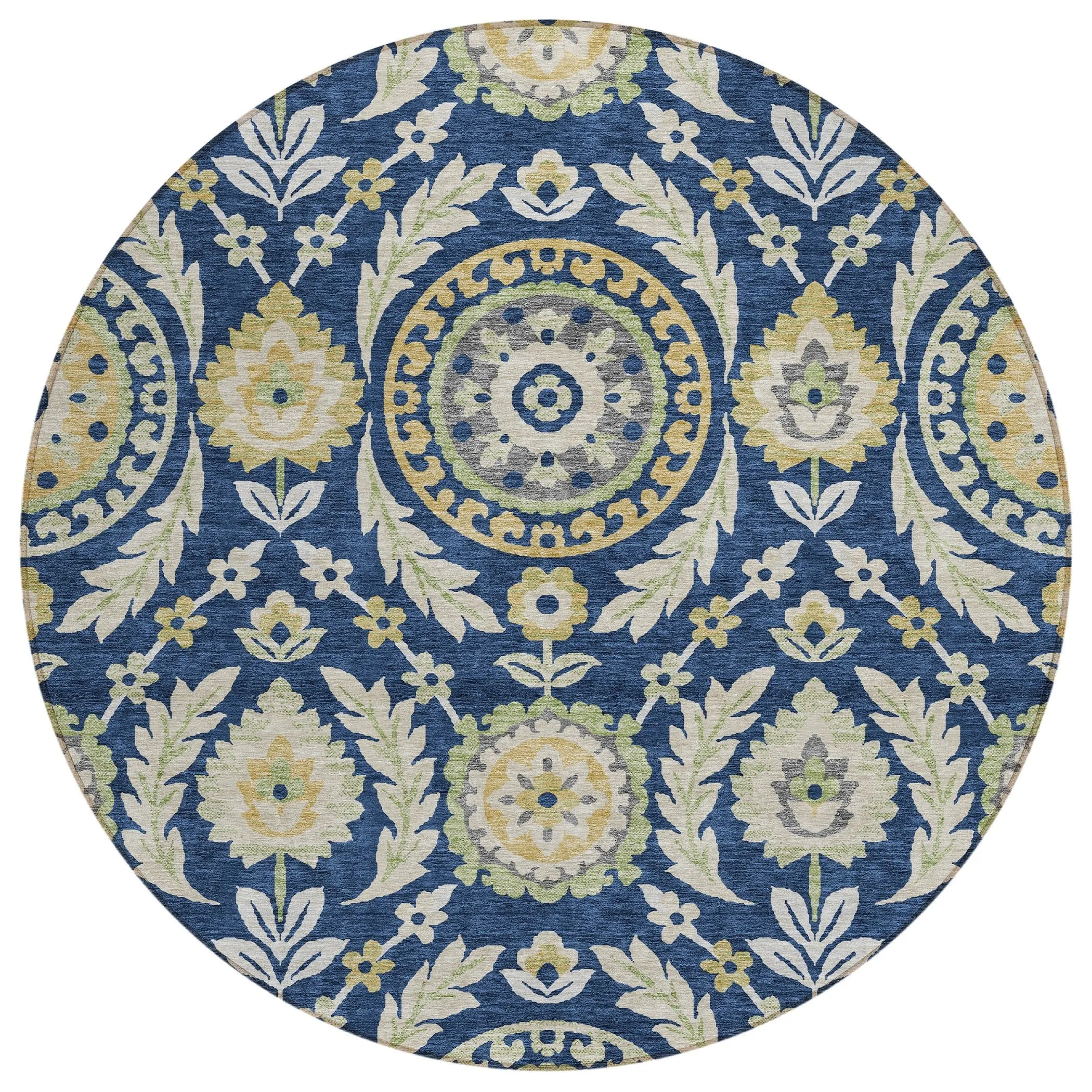Machine Washable Indoor/ Outdoor Chantille Suzani Boho Rug