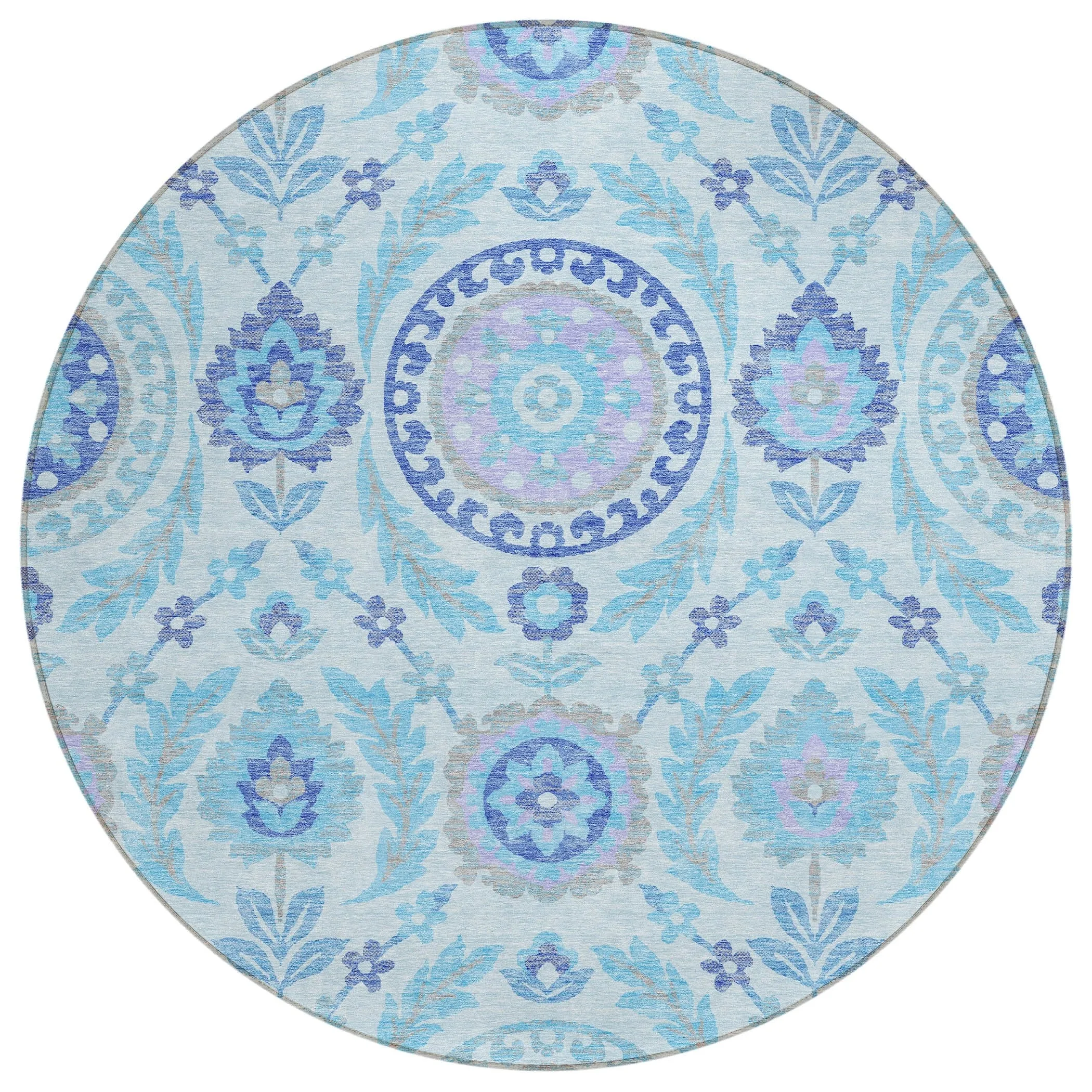 Machine Washable Indoor/ Outdoor Chantille Suzani Boho Rug