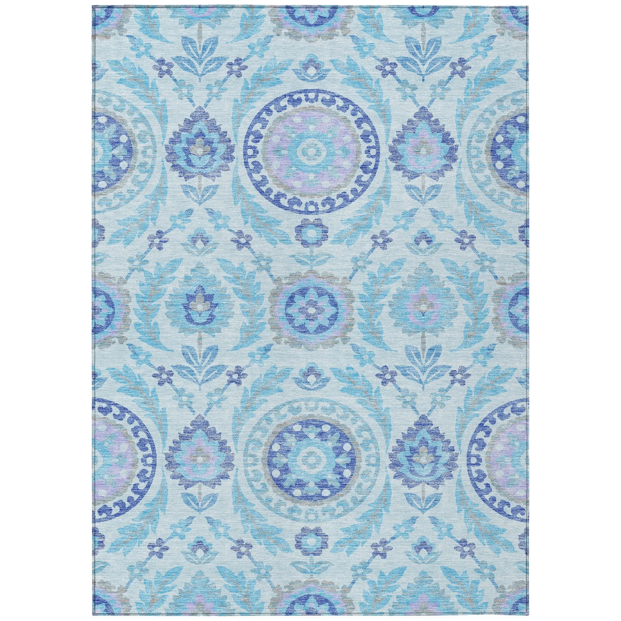 Machine Washable Indoor/ Outdoor Chantille Suzani Boho Rug
