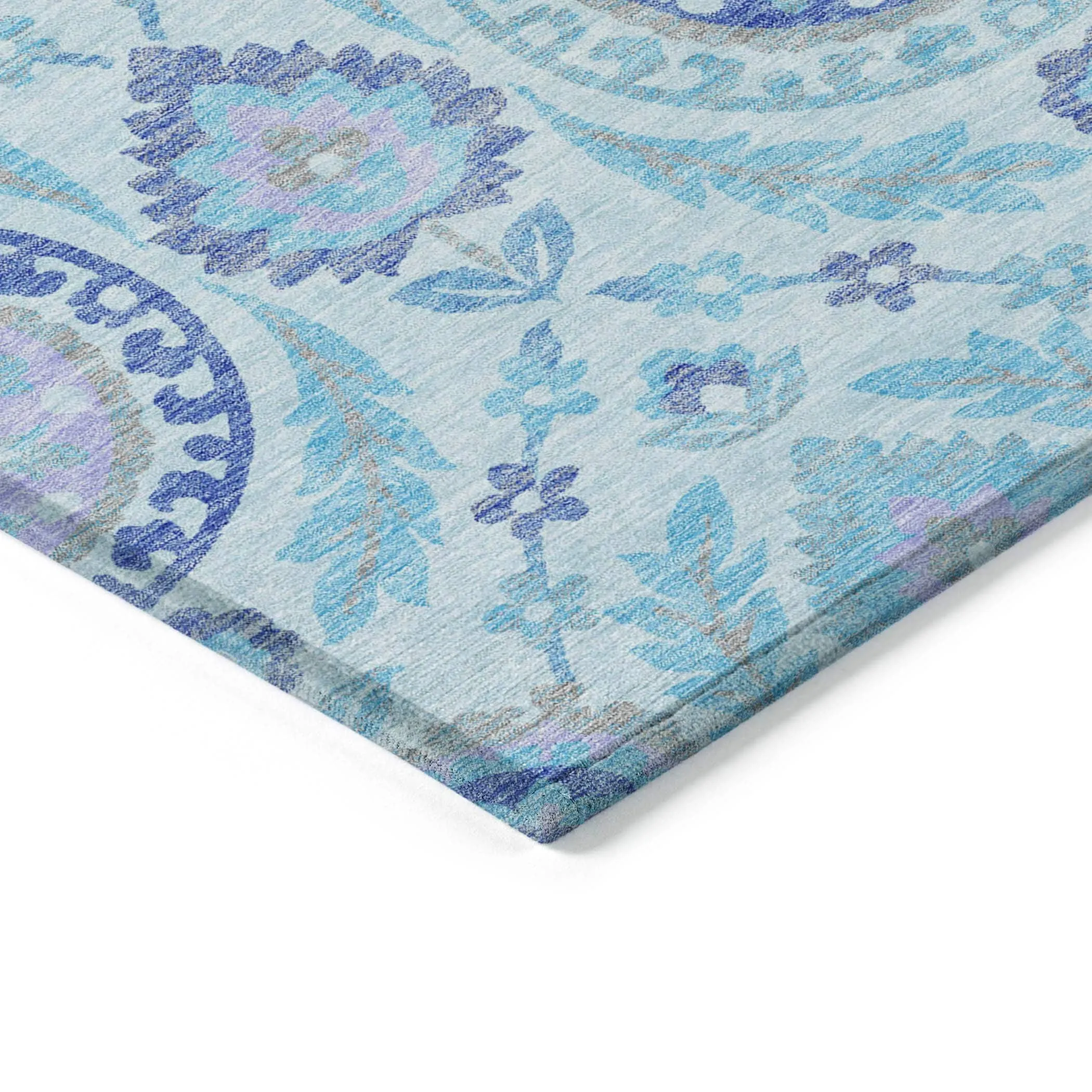 Machine Washable Indoor/ Outdoor Chantille Suzani Boho Rug