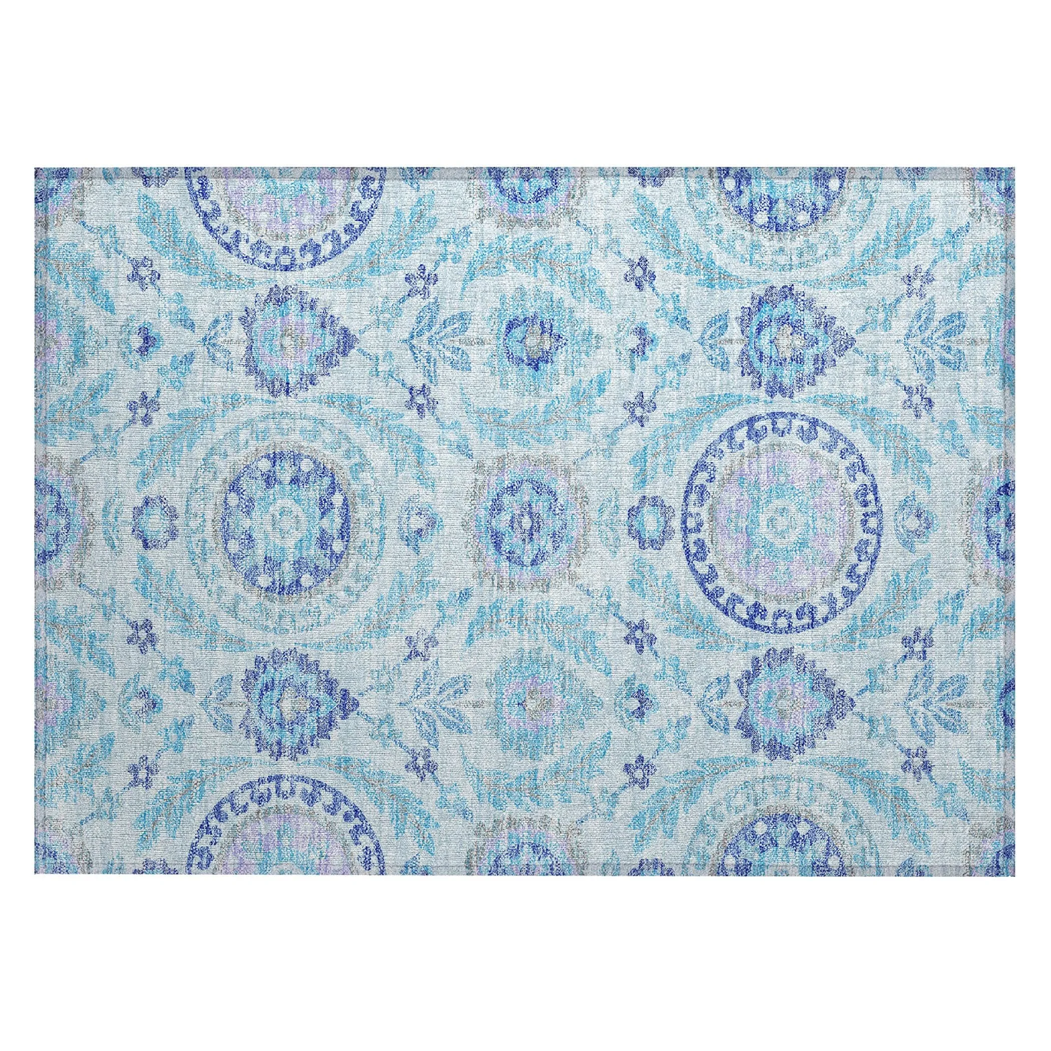 Machine Washable Indoor/ Outdoor Chantille Suzani Boho Rug