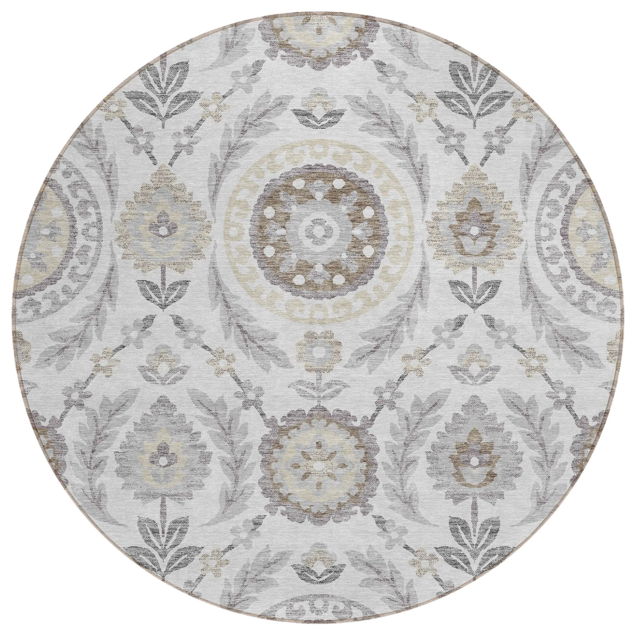 Machine Washable Indoor/ Outdoor Chantille Suzani Boho Rug