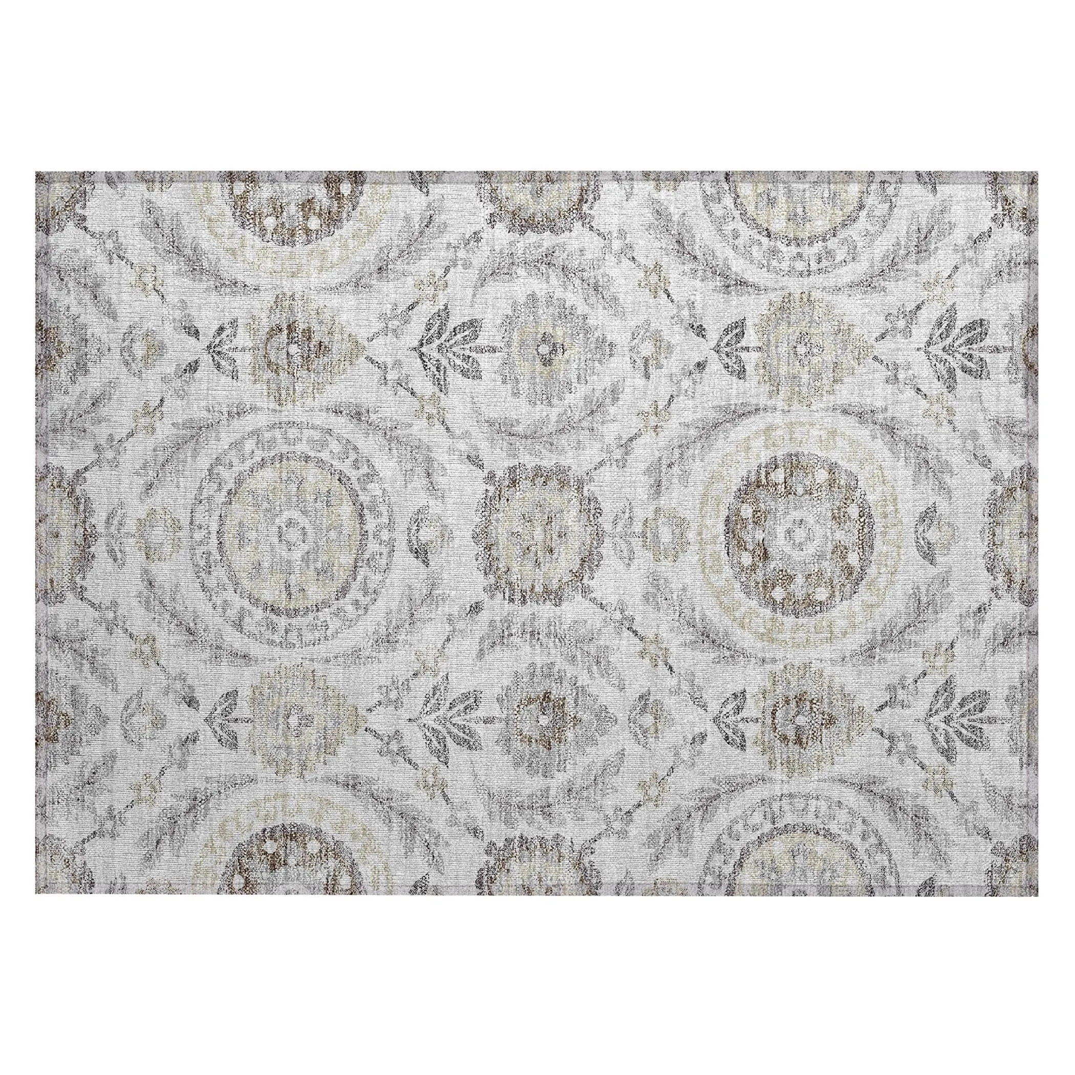 Machine Washable Indoor/ Outdoor Chantille Suzani Boho Rug