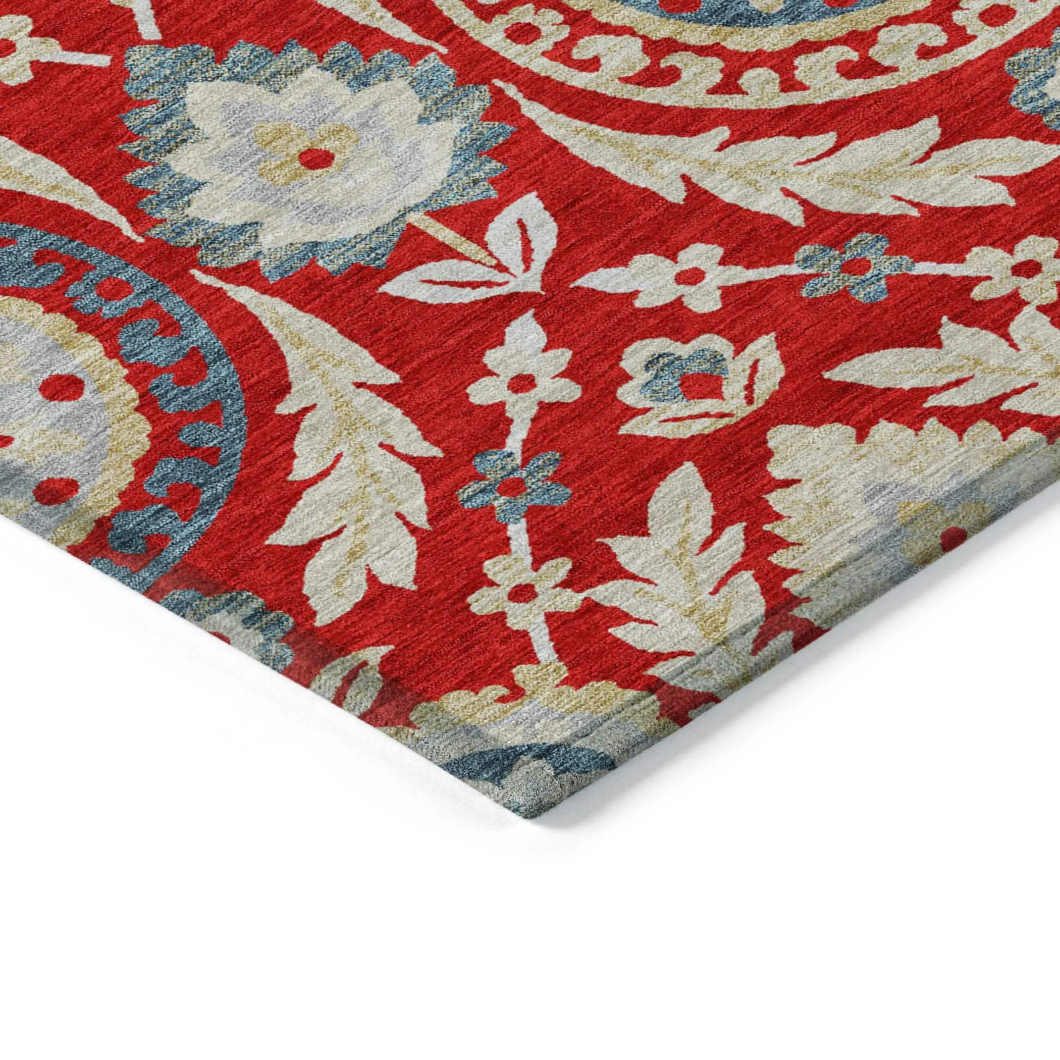 Machine Washable Indoor/ Outdoor Chantille Suzani Boho Rug