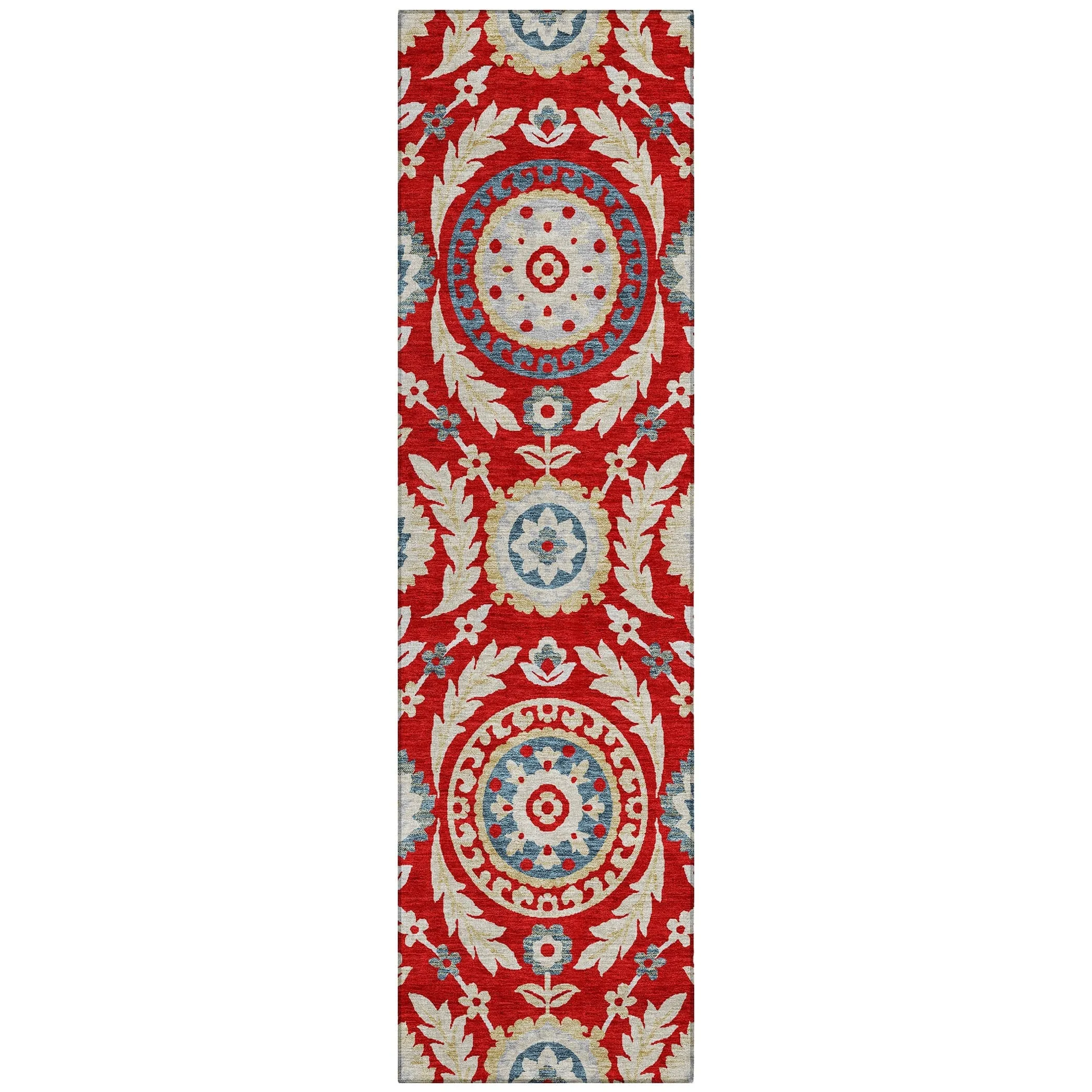 Machine Washable Indoor/ Outdoor Chantille Suzani Boho Rug