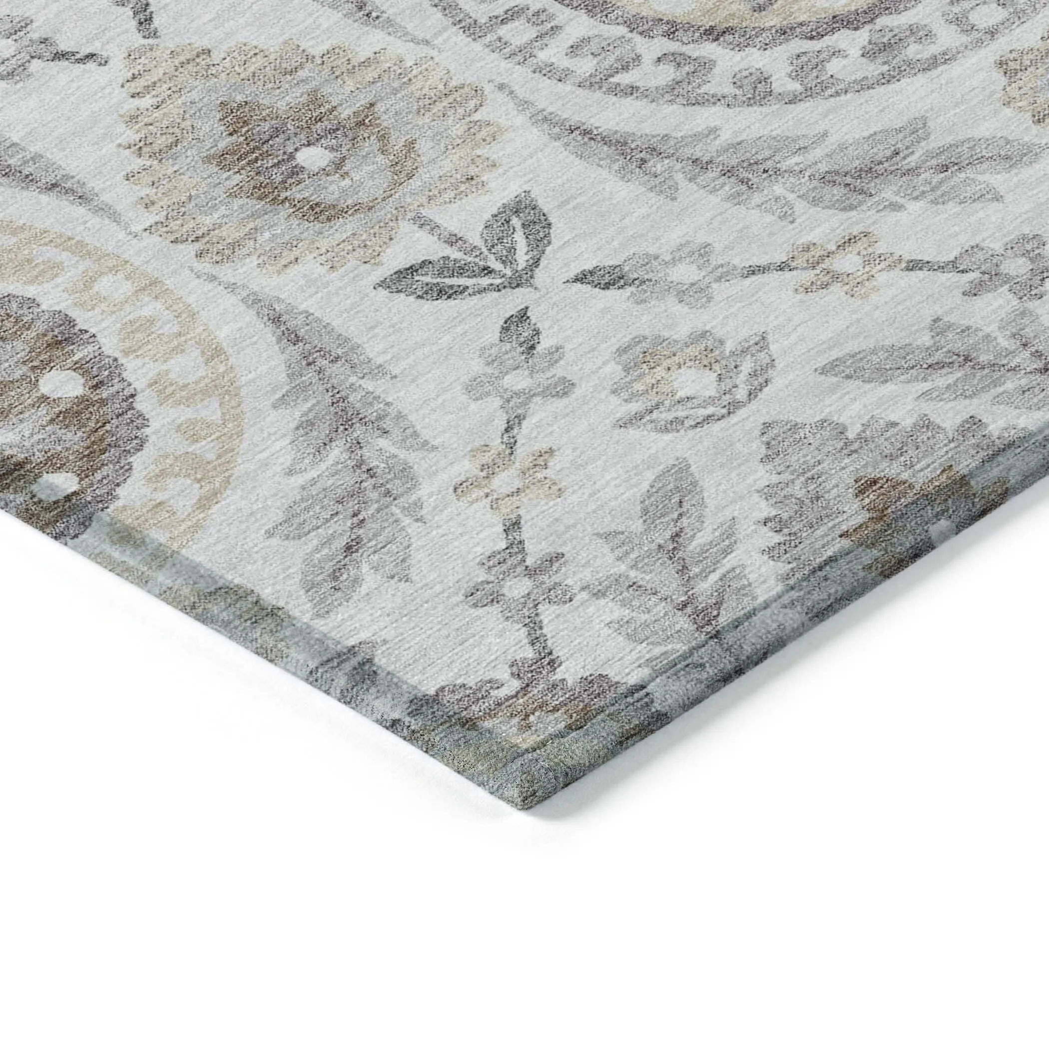 Machine Washable Indoor/ Outdoor Chantille Suzani Boho Rug