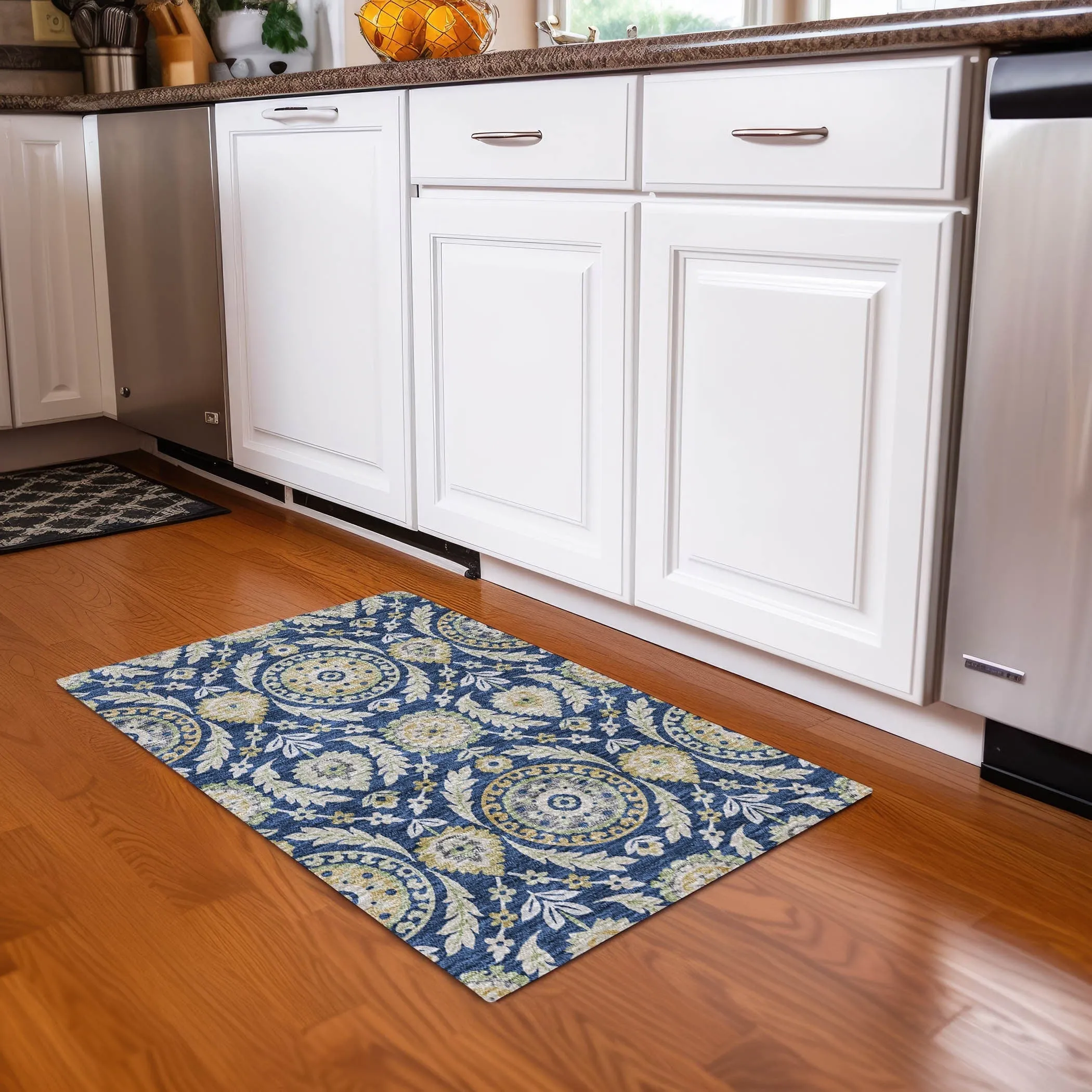 Machine Washable Indoor/ Outdoor Chantille Suzani Boho Rug