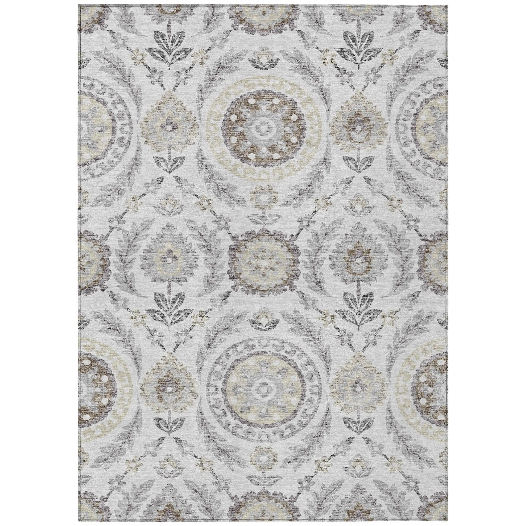 Machine Washable Indoor/ Outdoor Chantille Suzani Boho Rug
