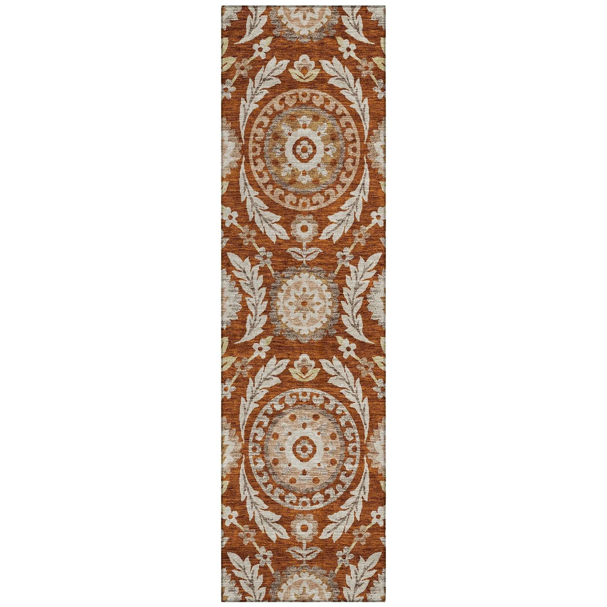 Machine Washable Indoor/ Outdoor Chantille Suzani Boho Rug