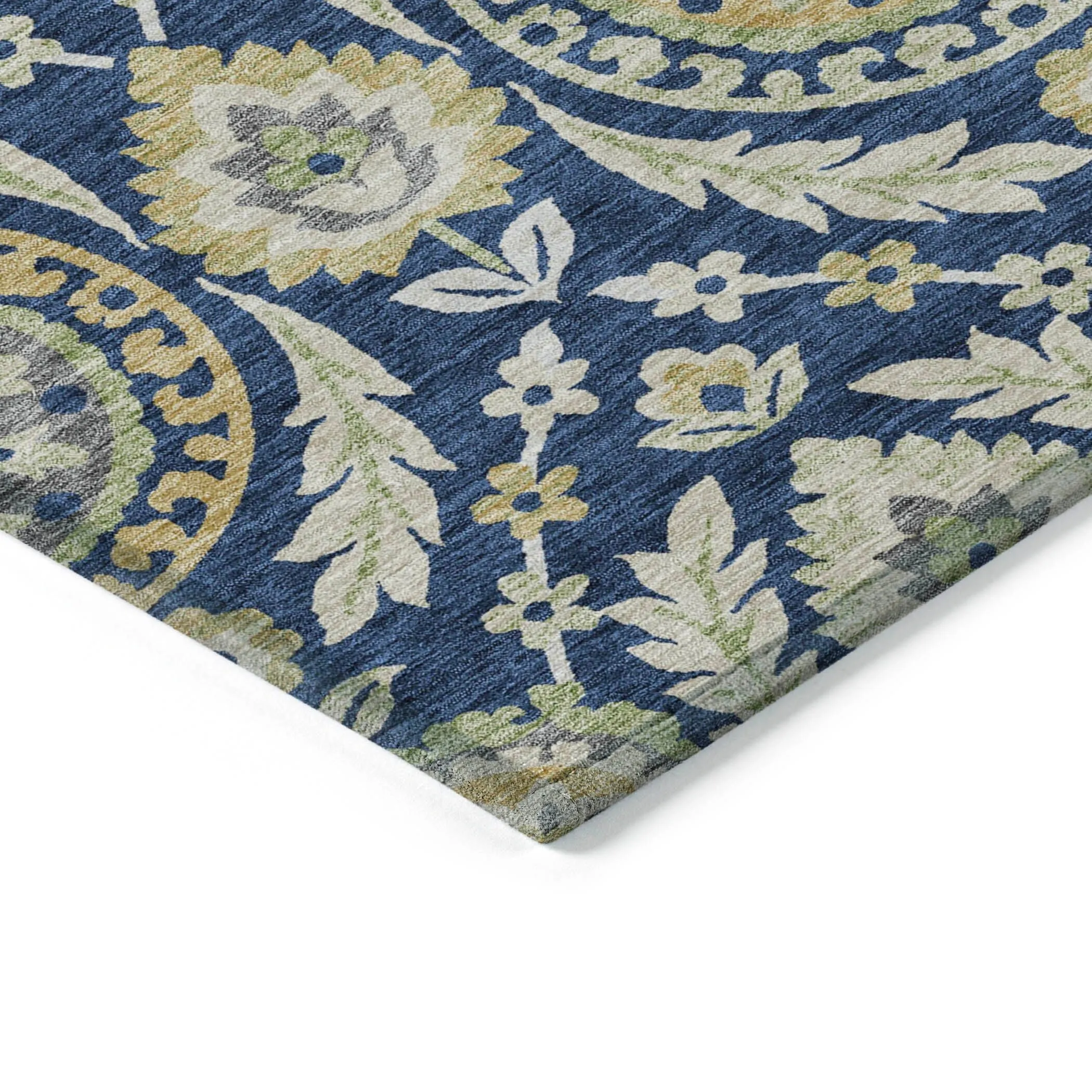 Machine Washable Indoor/ Outdoor Chantille Suzani Boho Rug