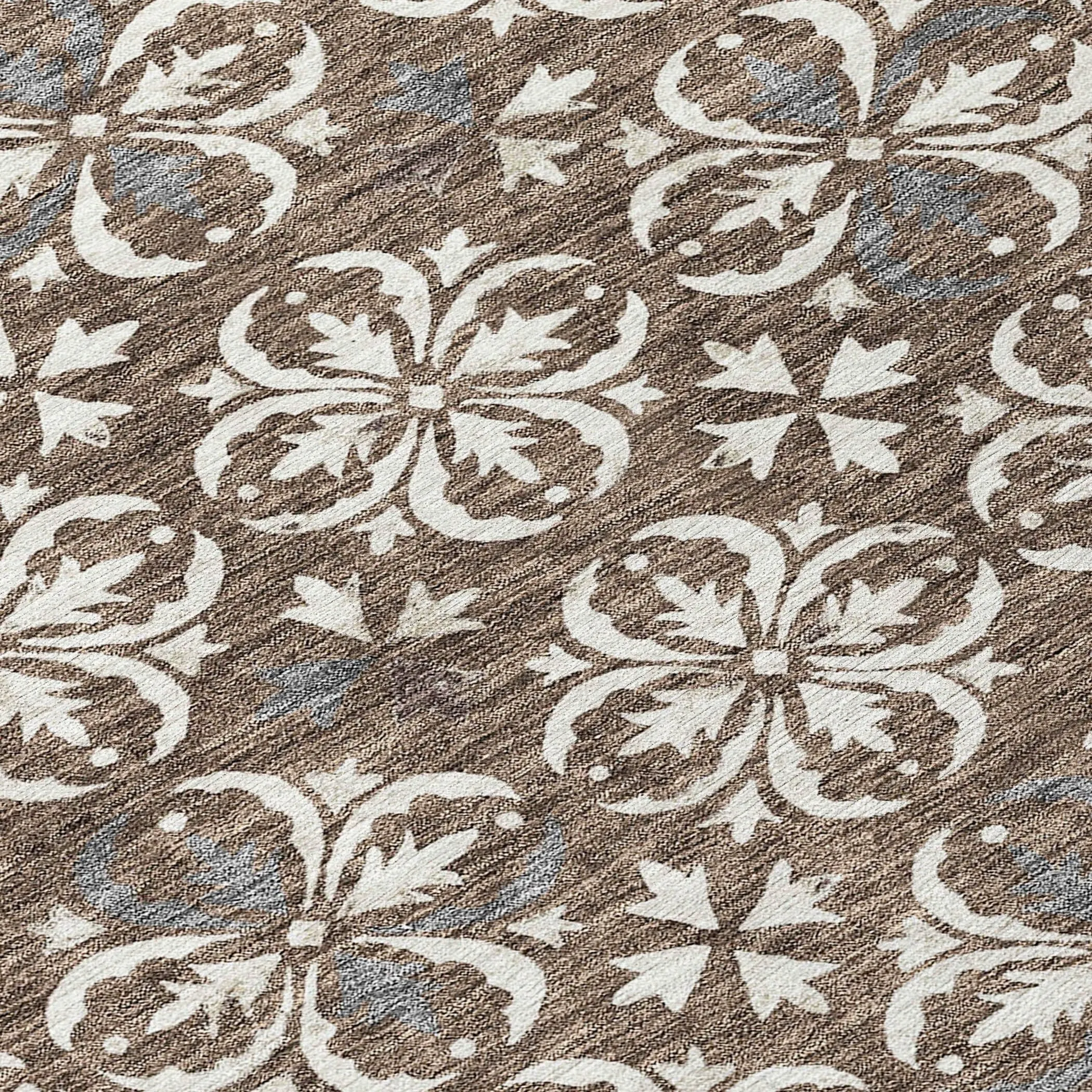 Machine Washable Indoor/ Outdoor Chantille Traditional Medallion Rug