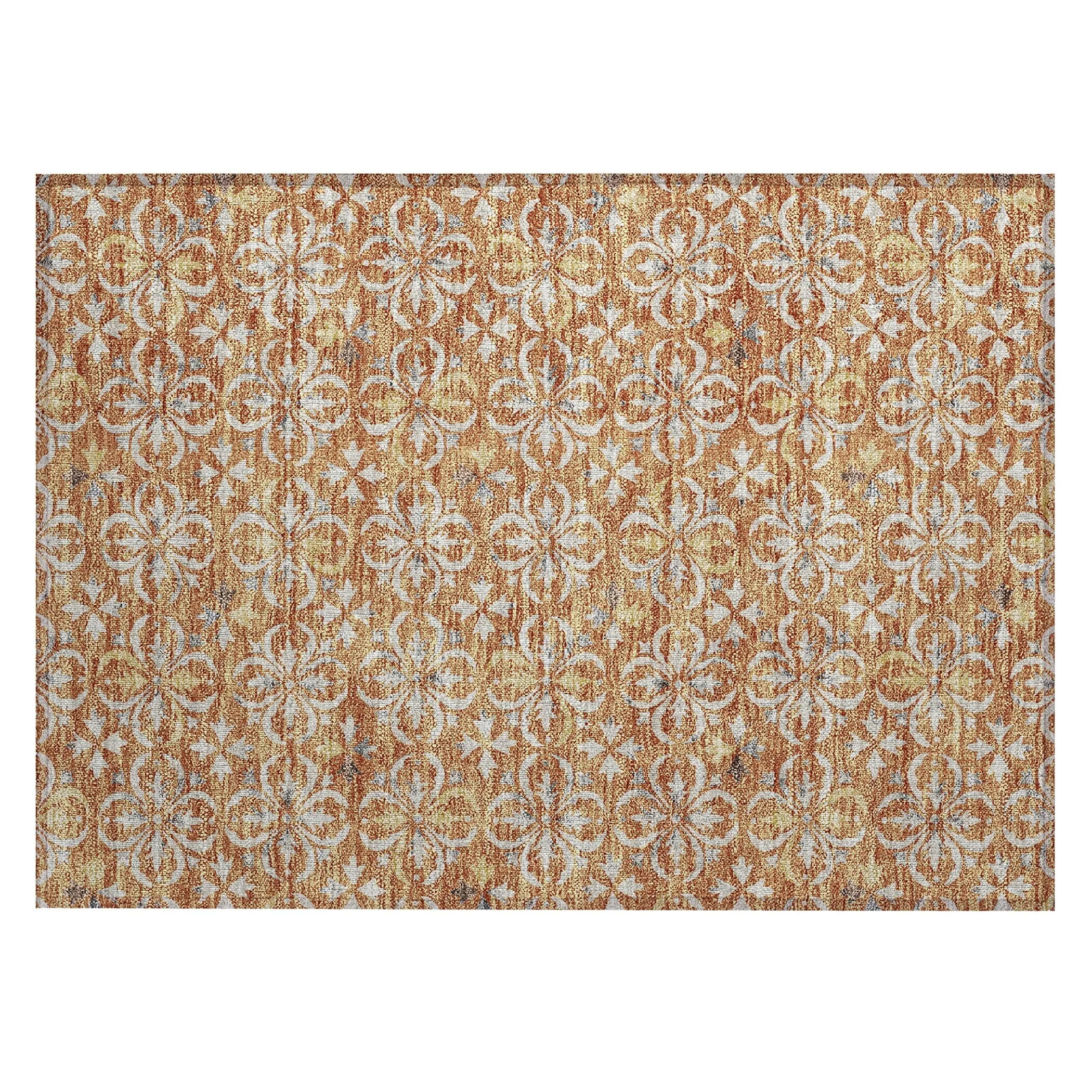 Machine Washable Indoor/ Outdoor Chantille Traditional Medallion Rug
