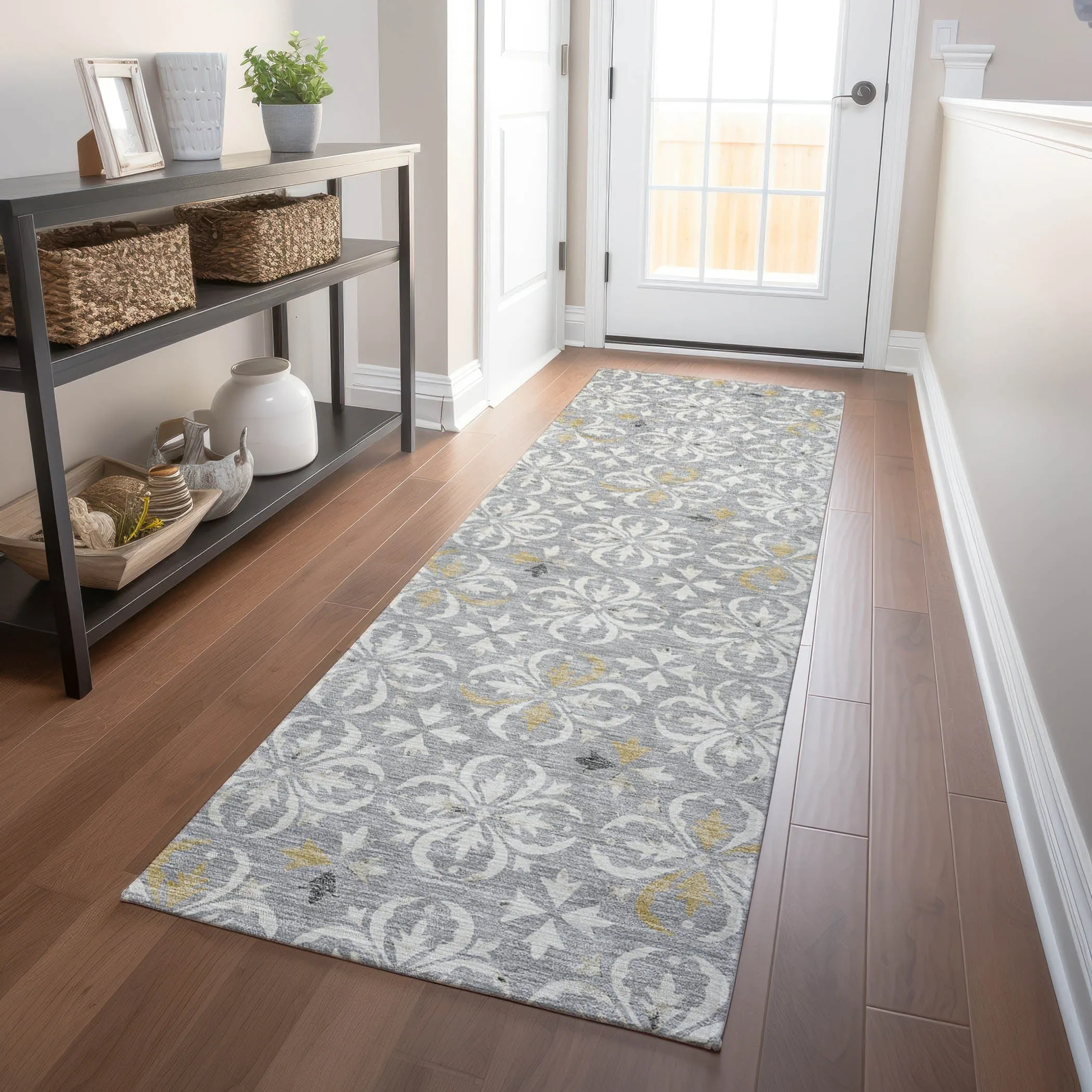 Machine Washable Indoor/ Outdoor Chantille Traditional Medallion Rug