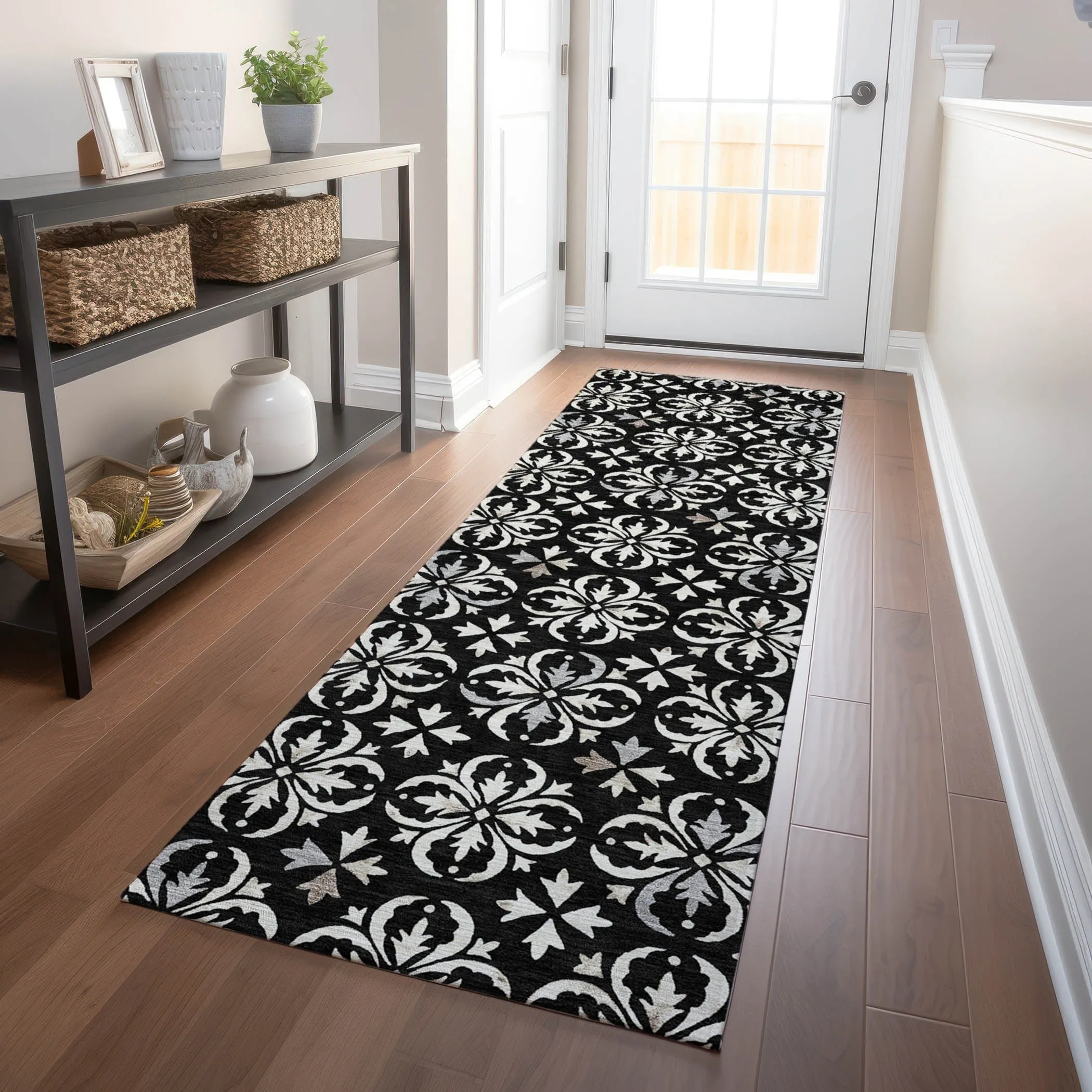 Machine Washable Indoor/ Outdoor Chantille Traditional Medallion Rug